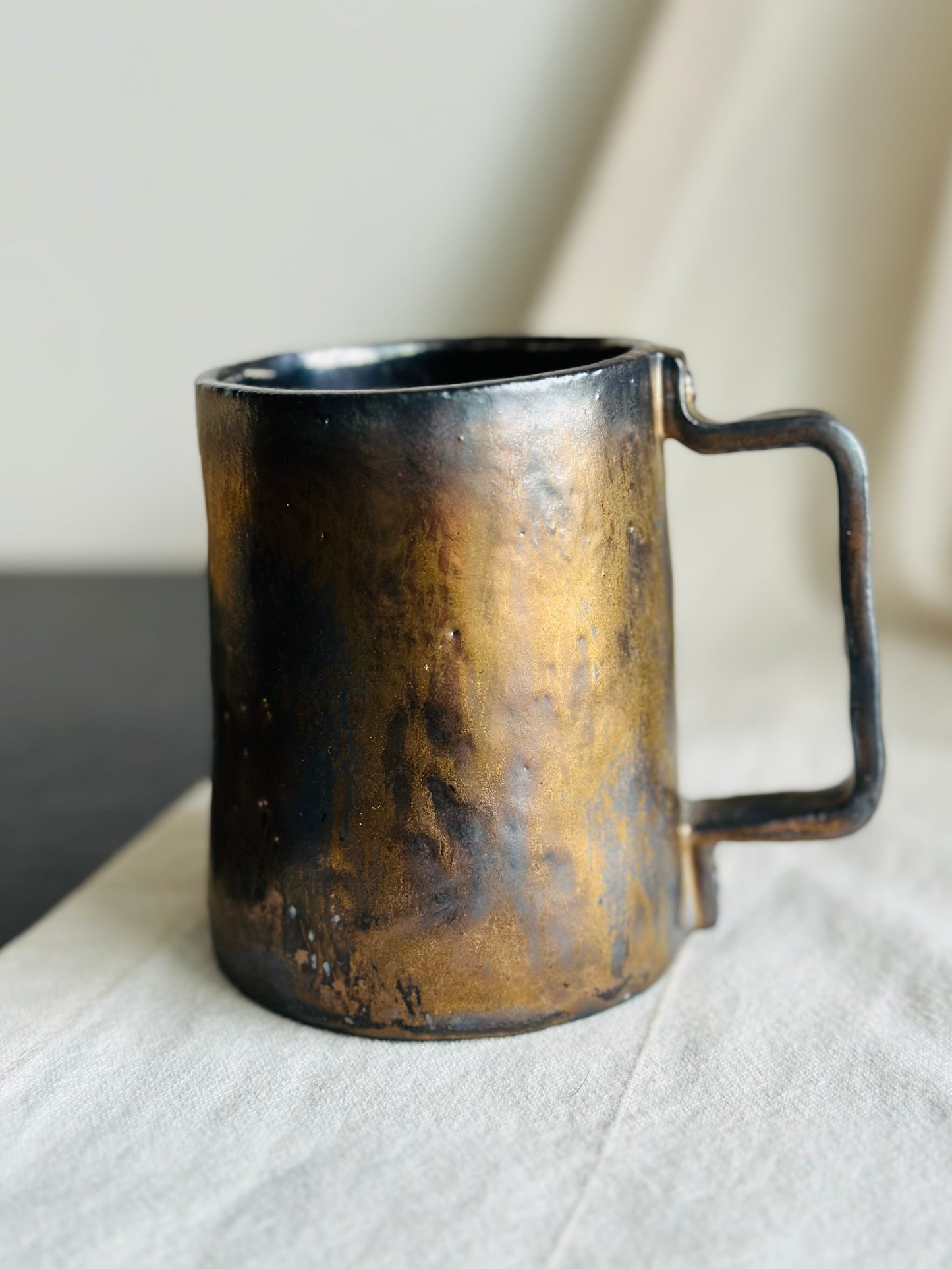 Mug en céramique « Champignons » marron et beige