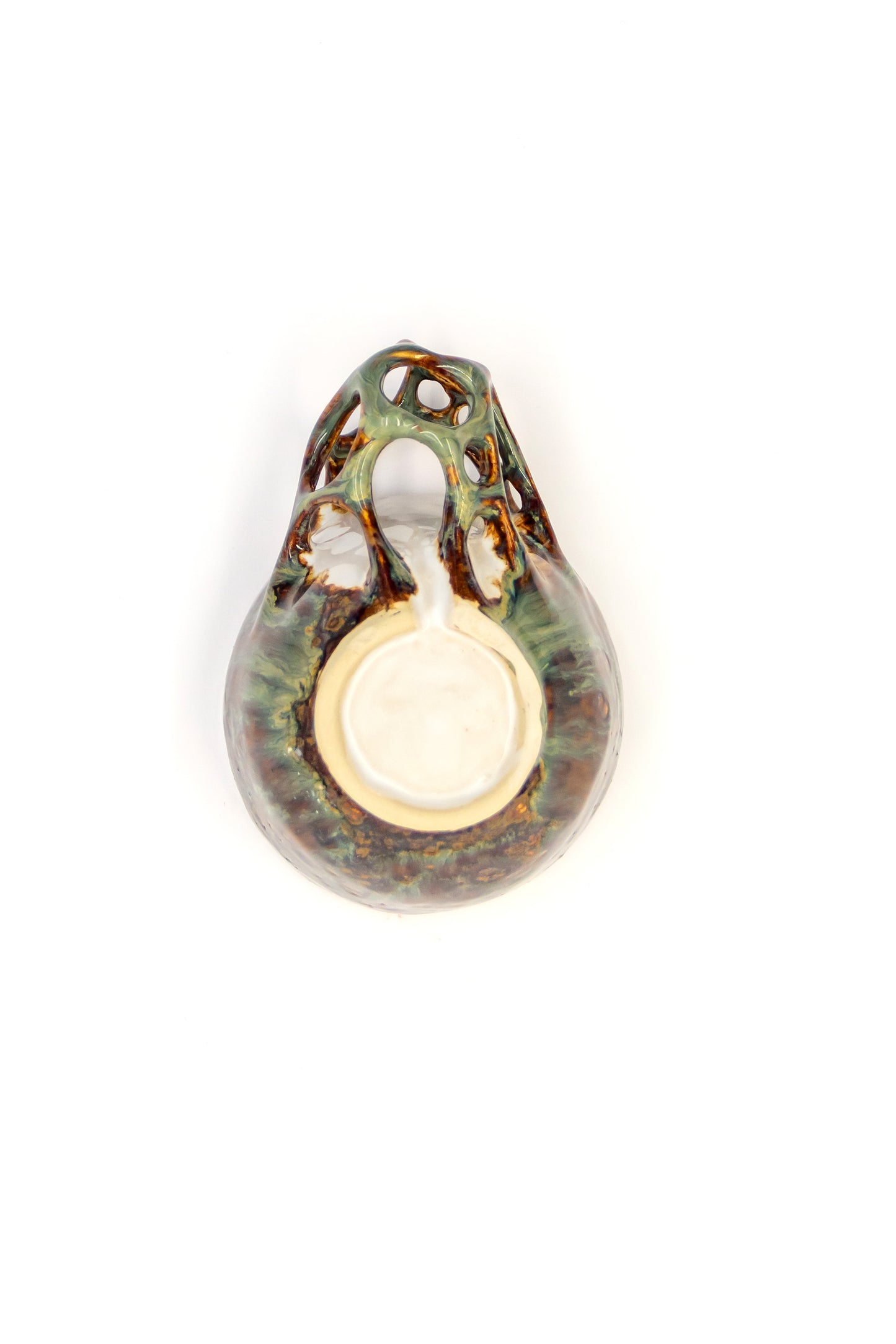 Kubek ceramiczny w kolorze biało-brązowym