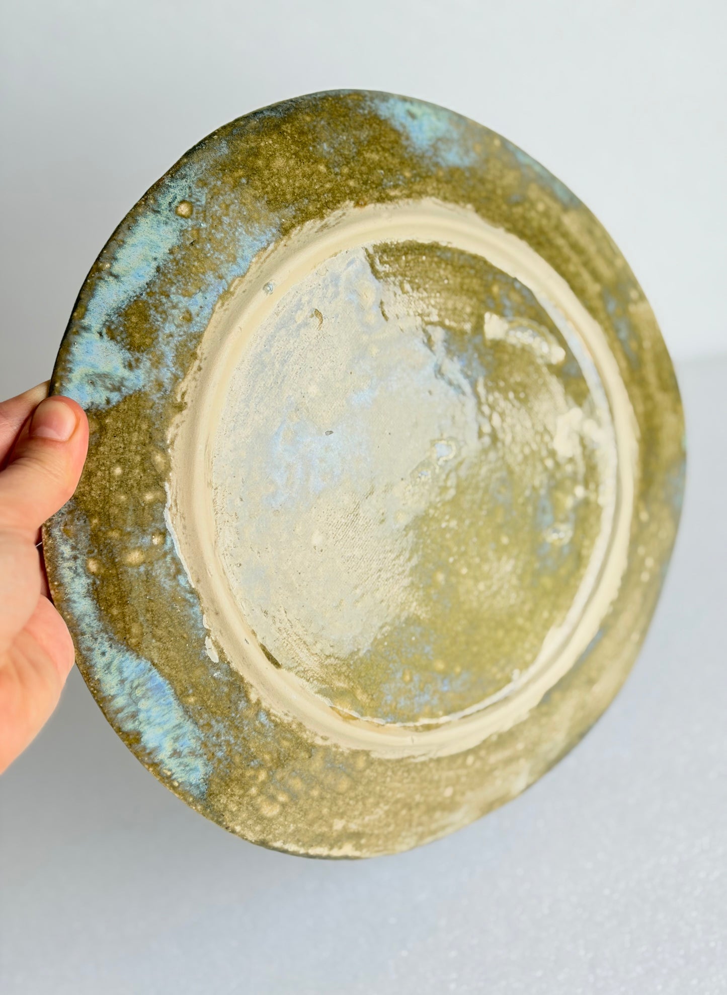Talerz ceramiczny duży niebieski