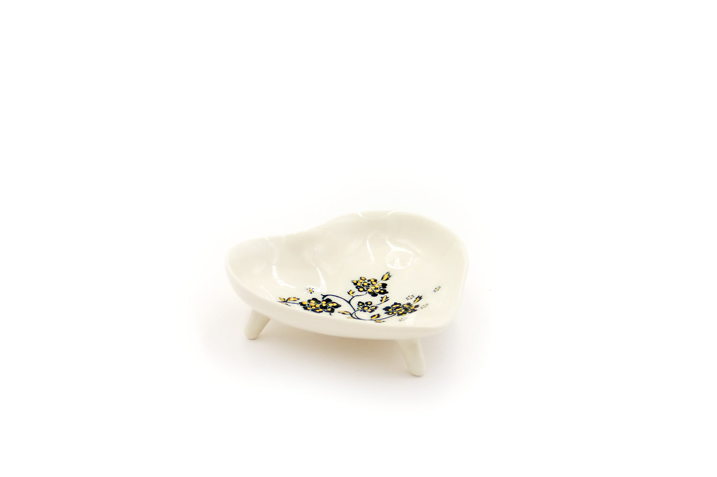 Bol en porcelaine en forme de cœur plaqué or