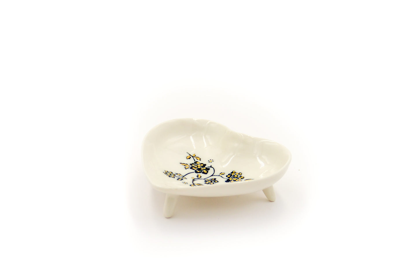 Bol en porcelaine en forme de cœur plaqué or