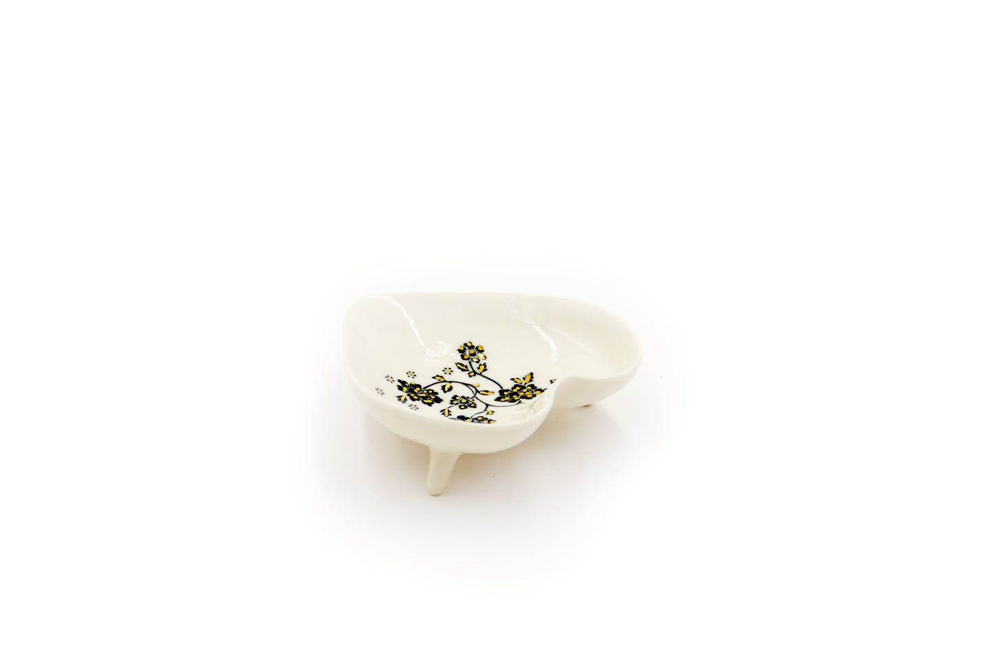 Bol en porcelaine en forme de cœur plaqué or