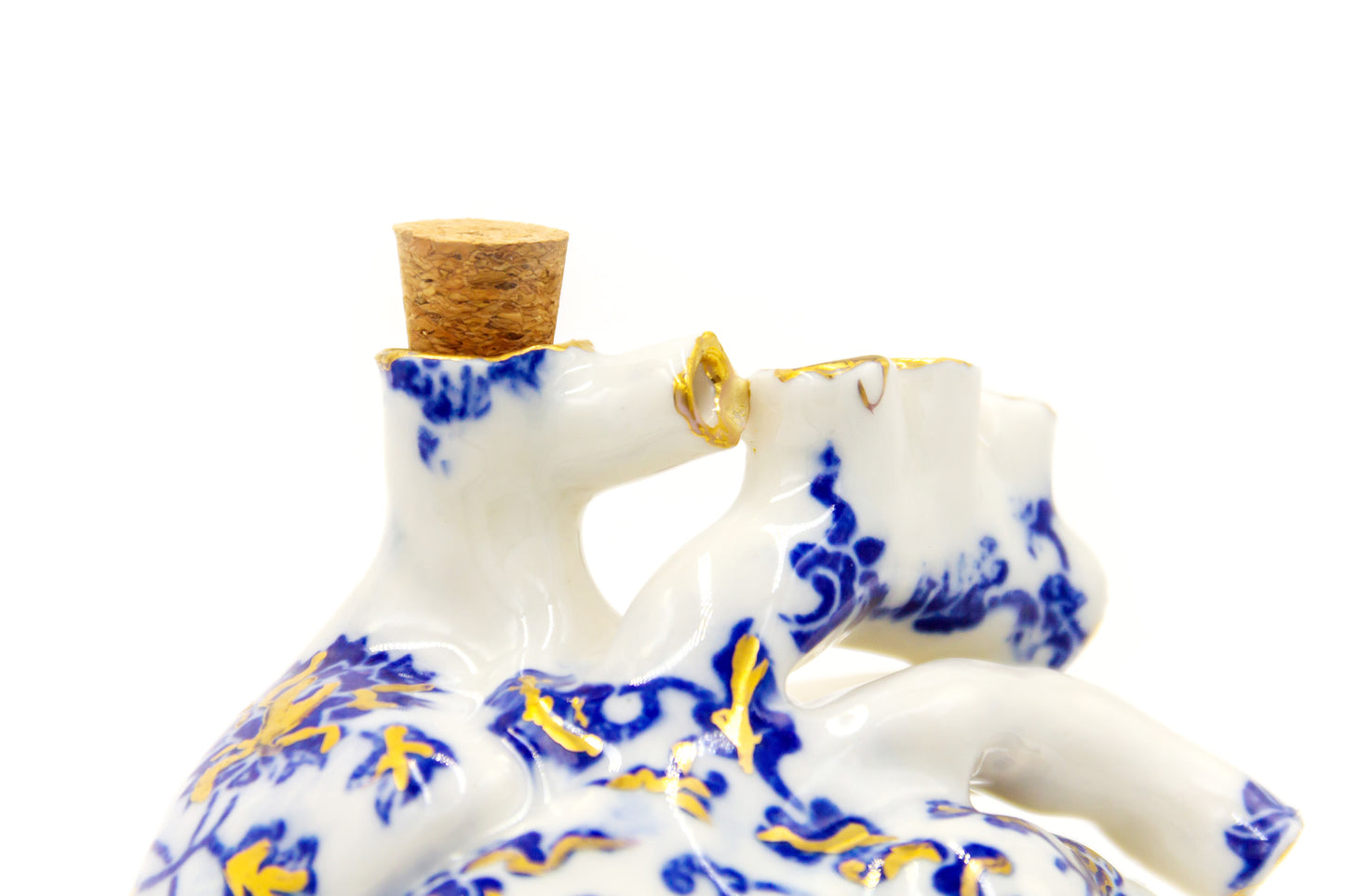 Serce porcelanowe ze złoceniem