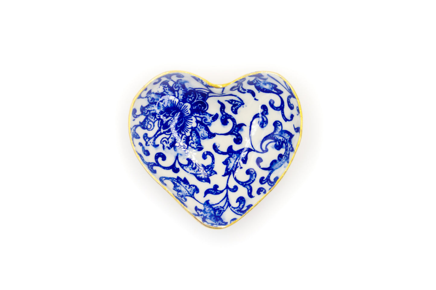 Miseczka porcelanowa w kształcie serca ze złoceniem