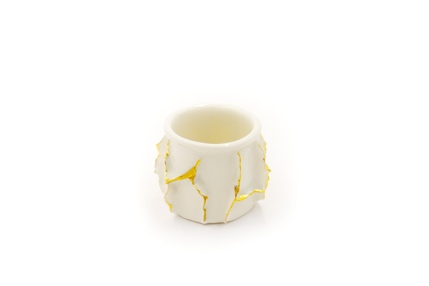 Filiżanka do espresso porcelanowa „Laminari” ze złoceniem