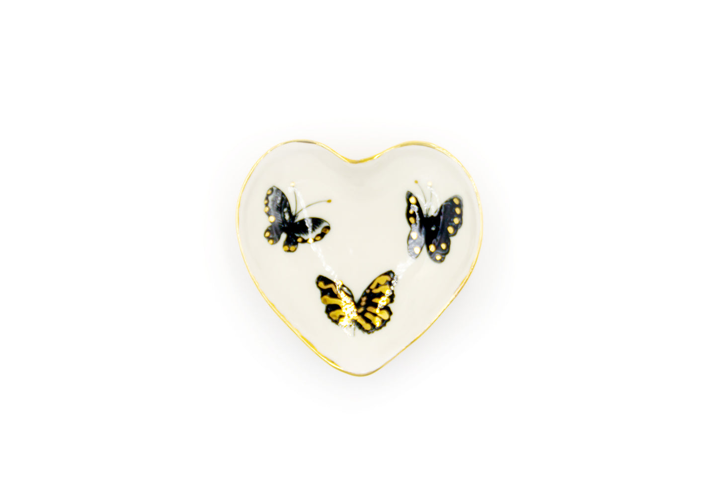 Miseczka porcelanowa w kształcie serca ze złoceniem