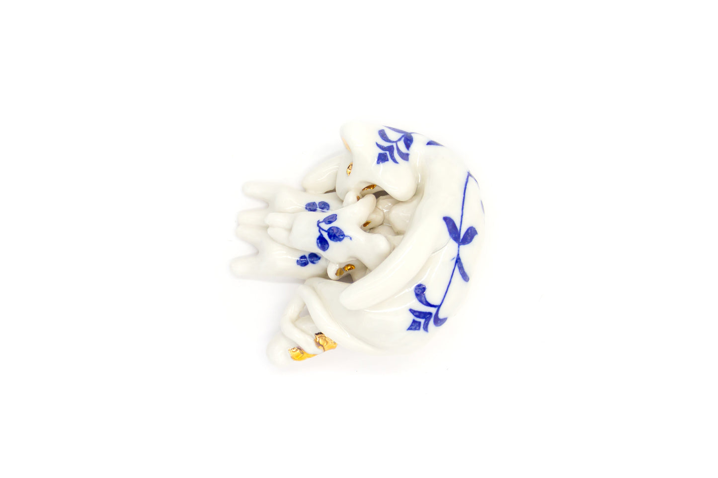 Rodzina werlingów, rzeźba porcelanowa ze złoceniem