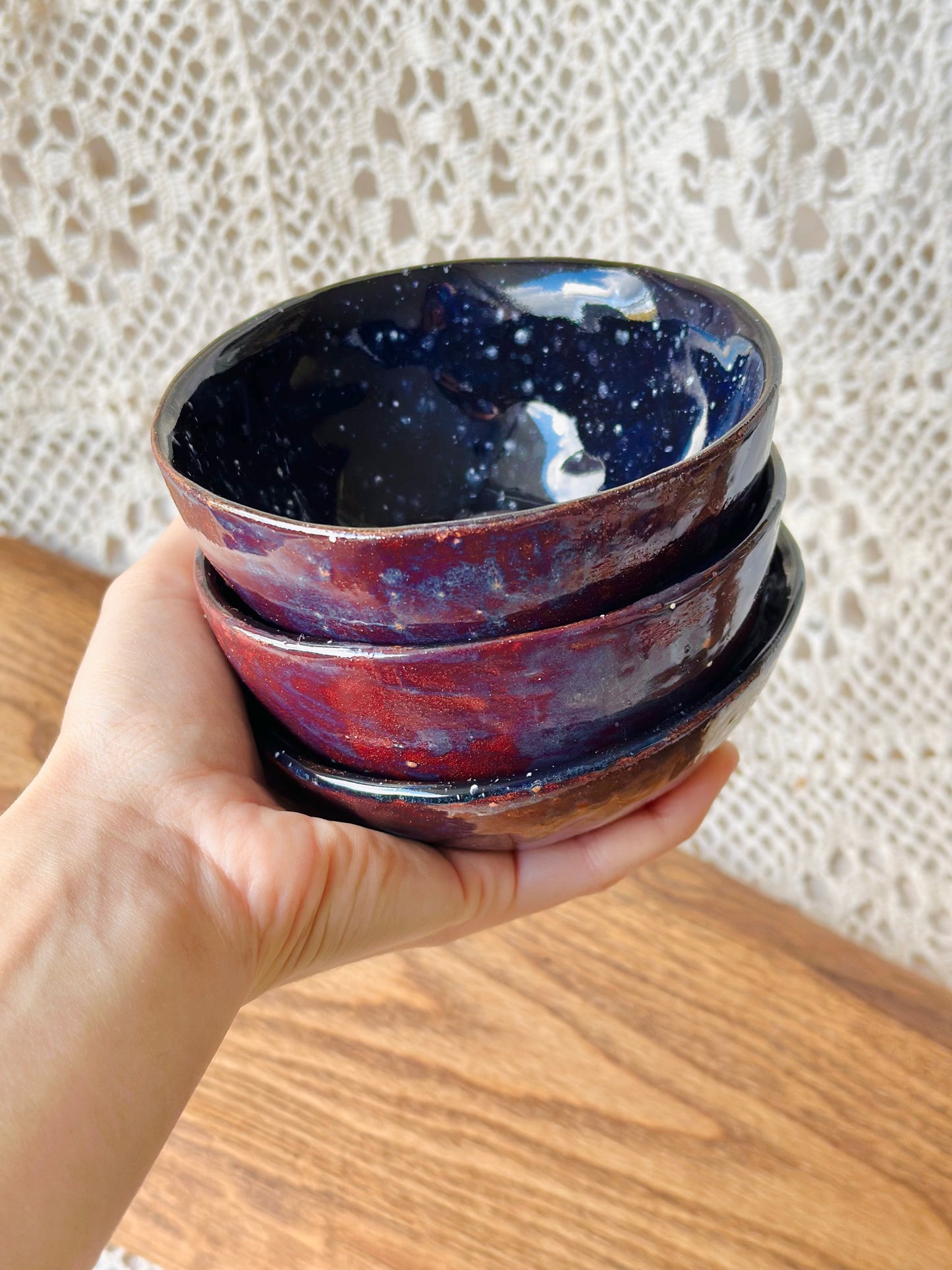 Bol en céramique marron et vert