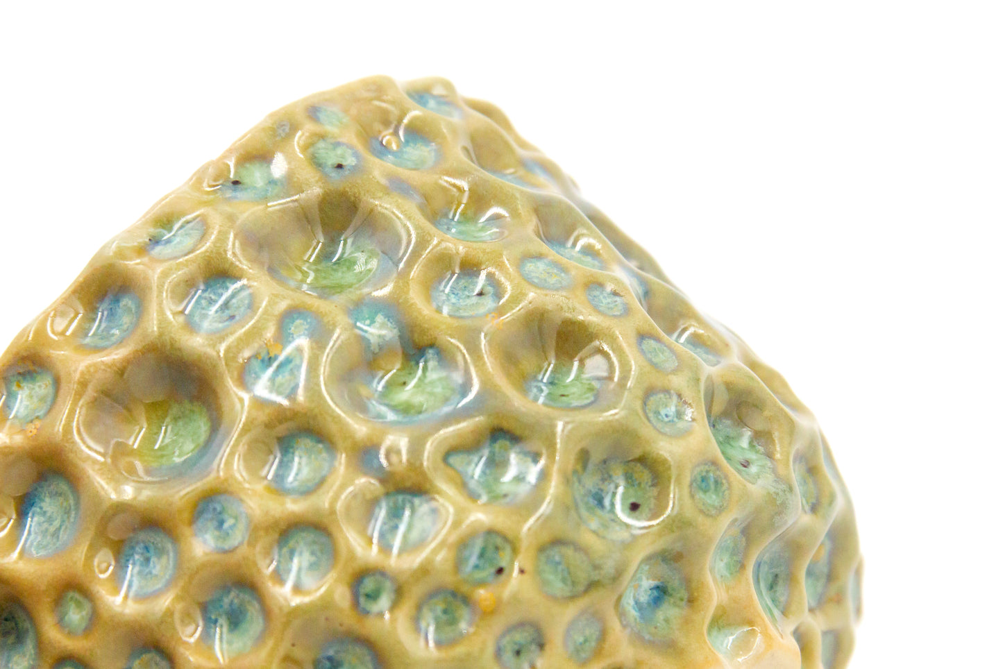 Filiżanka ceramiczna beżowo-zielona