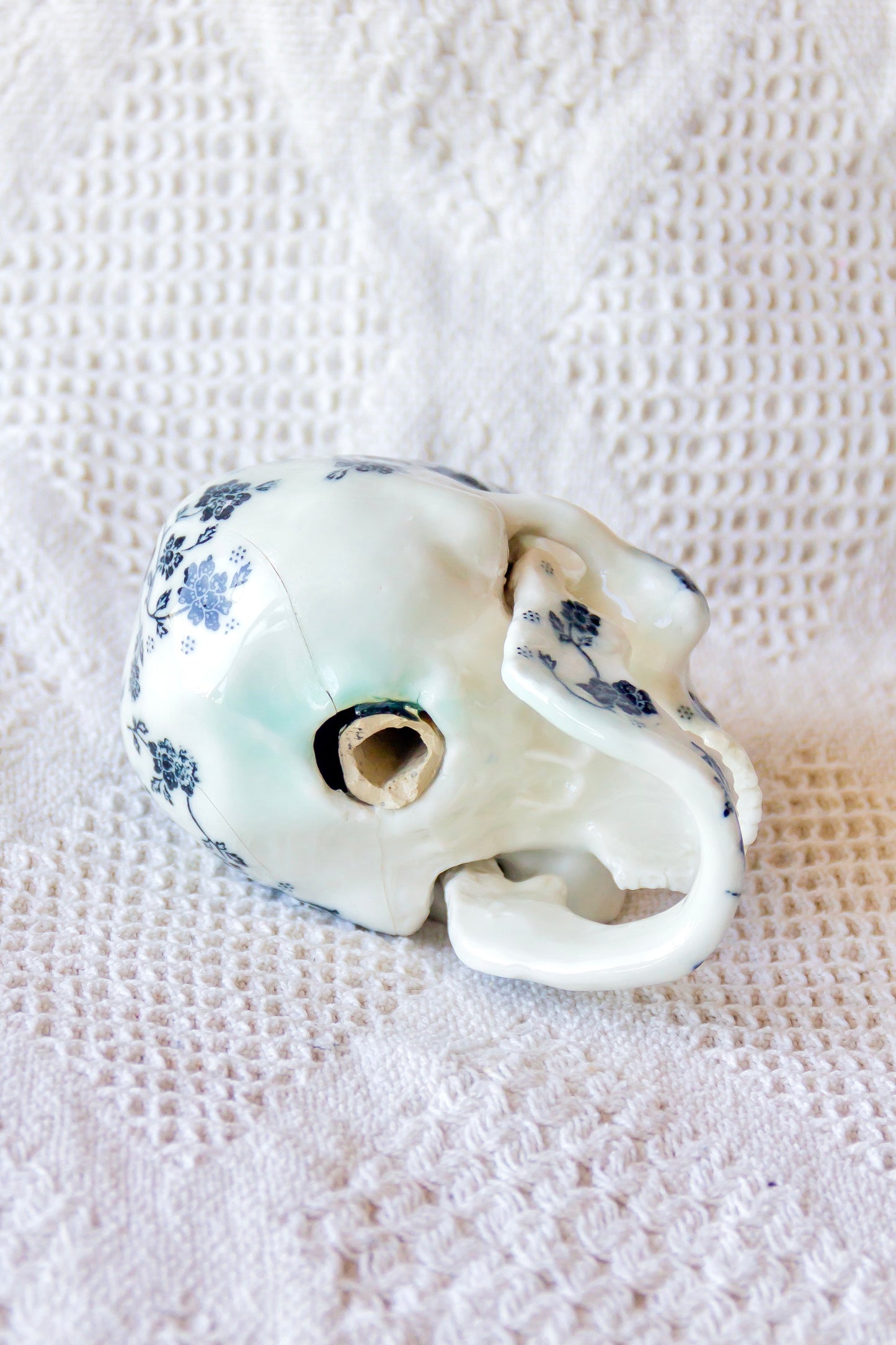 Czaszka porcelanowa z ruchomą żuchwą