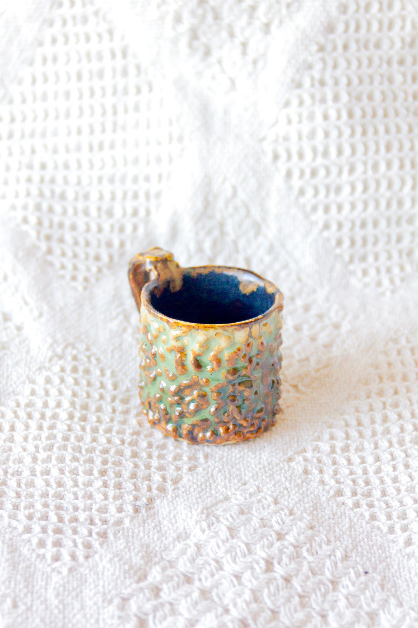 Filiżanka „ Pox” do espresso ceramiczna zielono-brązowa