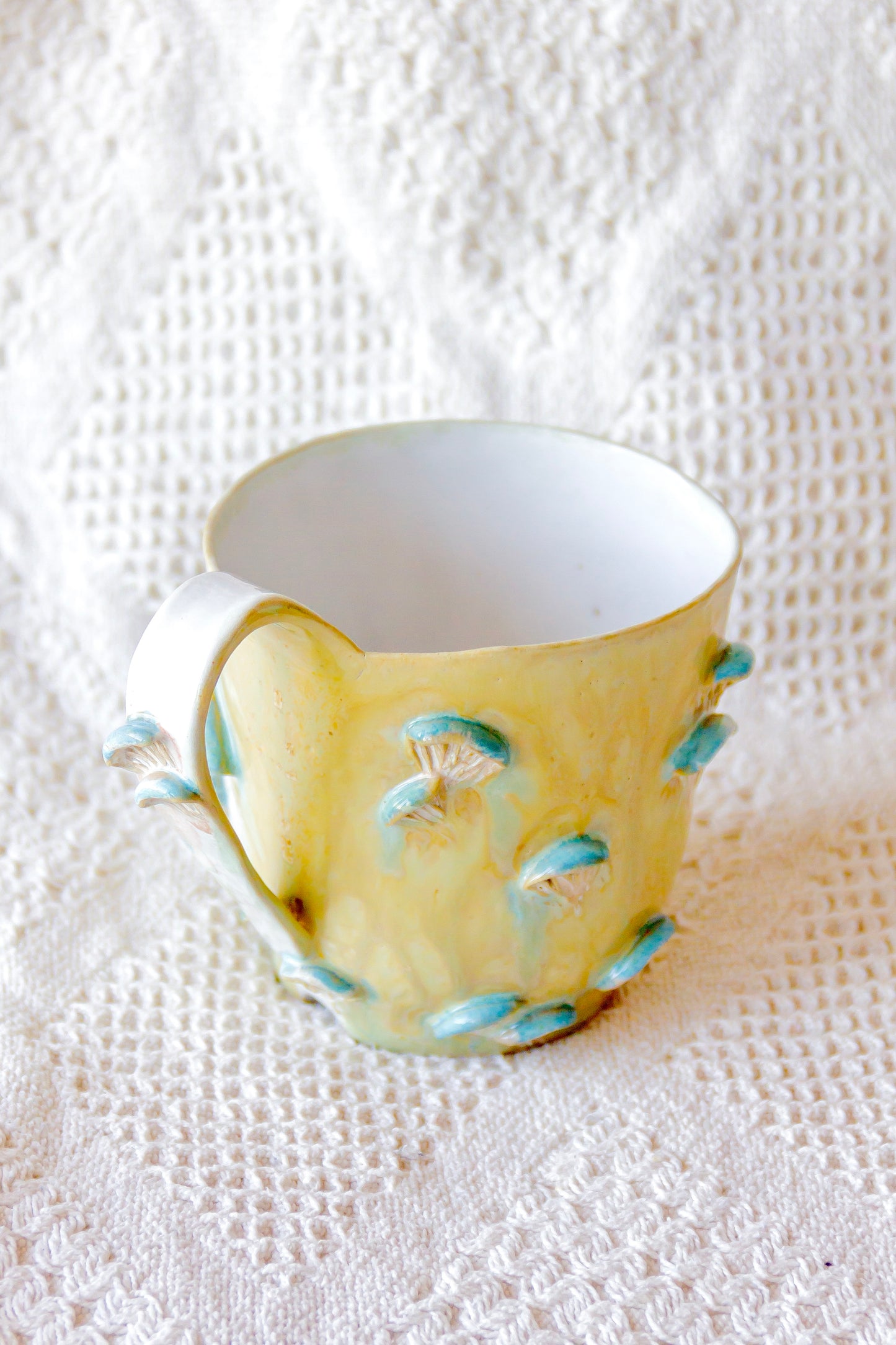 Mug en céramique « Champignons » marron et beige