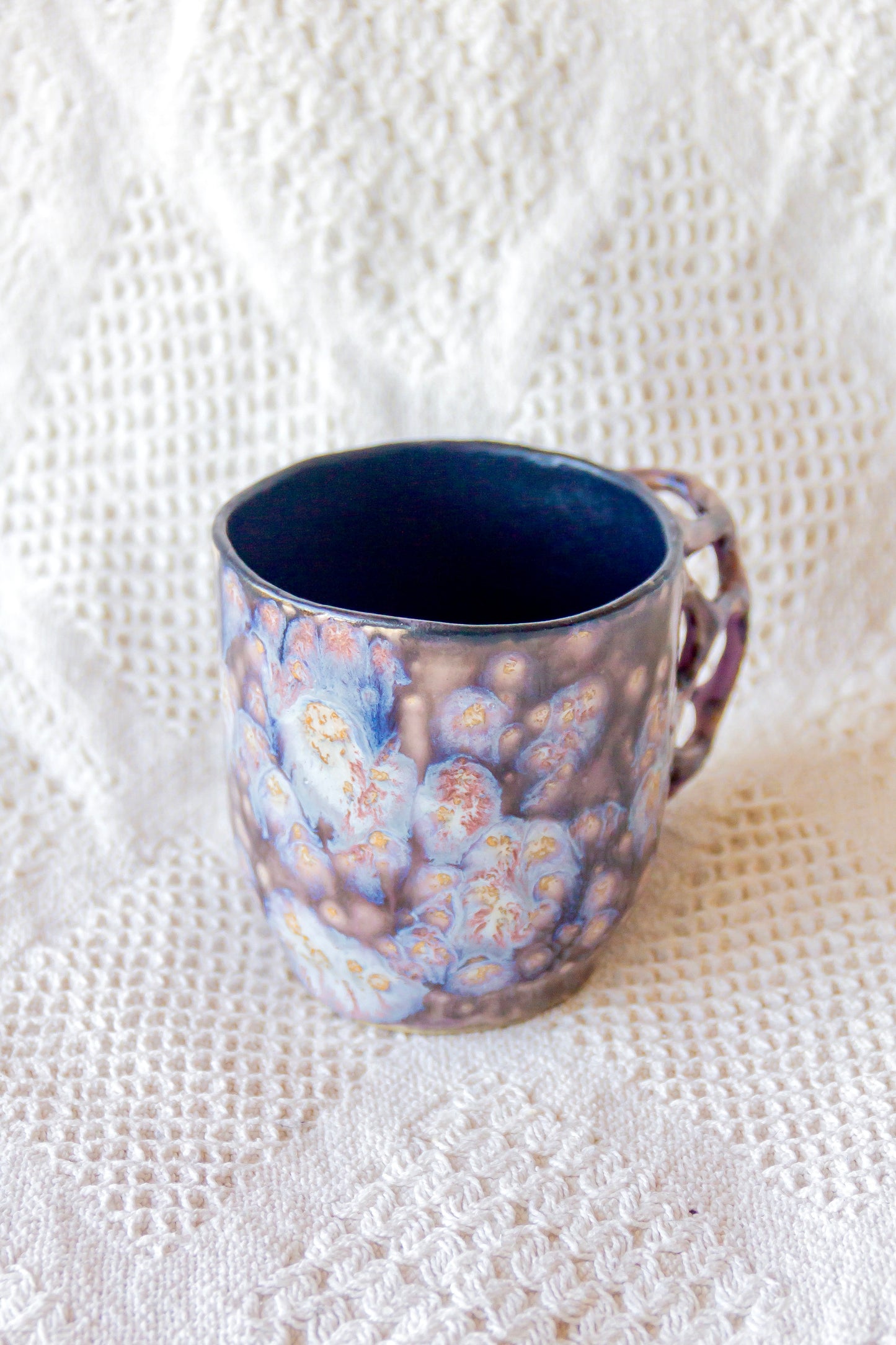 Kubek ceramiczny „Tripto” czarno-fioletowy