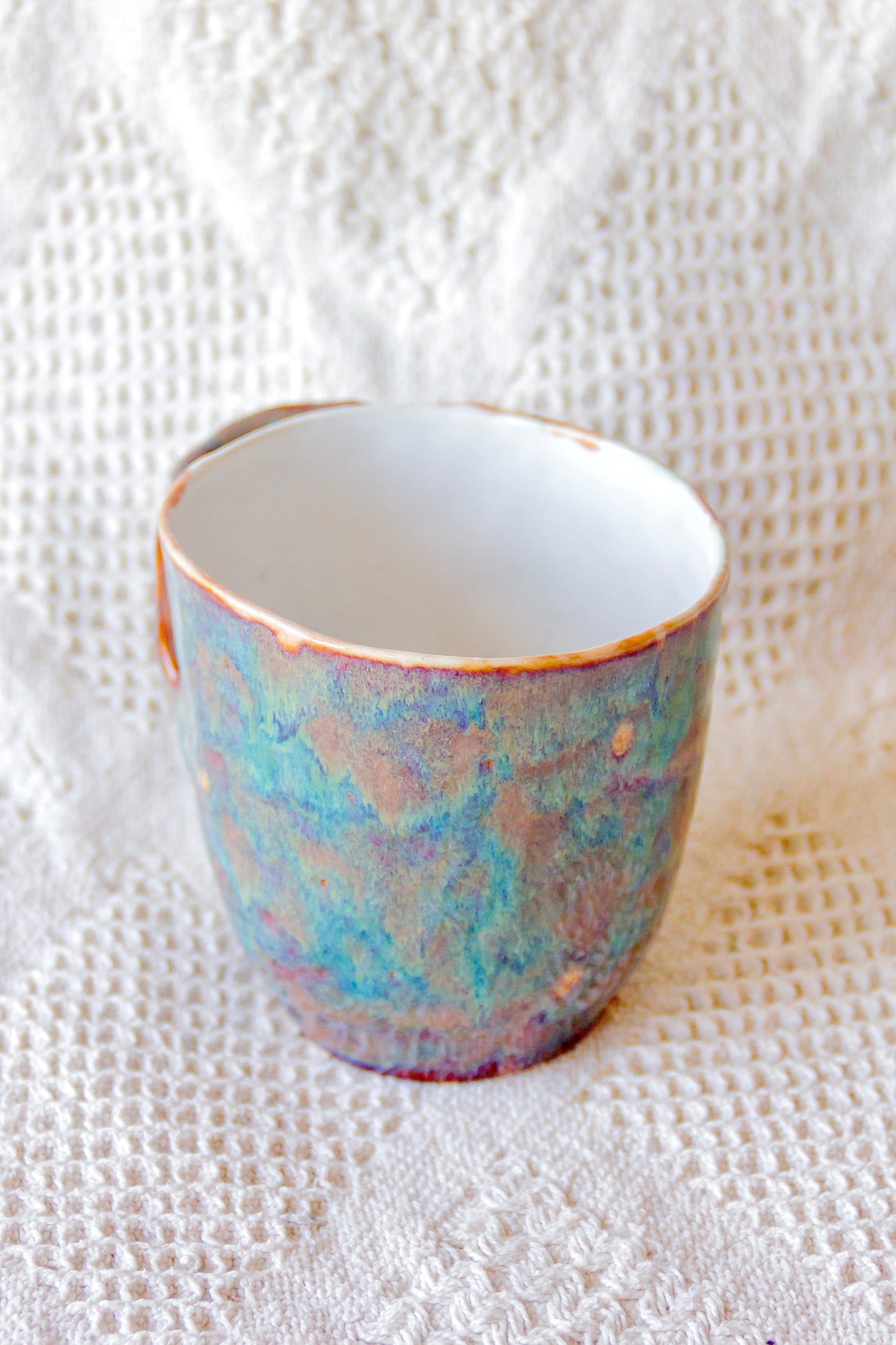 Kubek ceramiczny „Tripto” zielono-brązowy