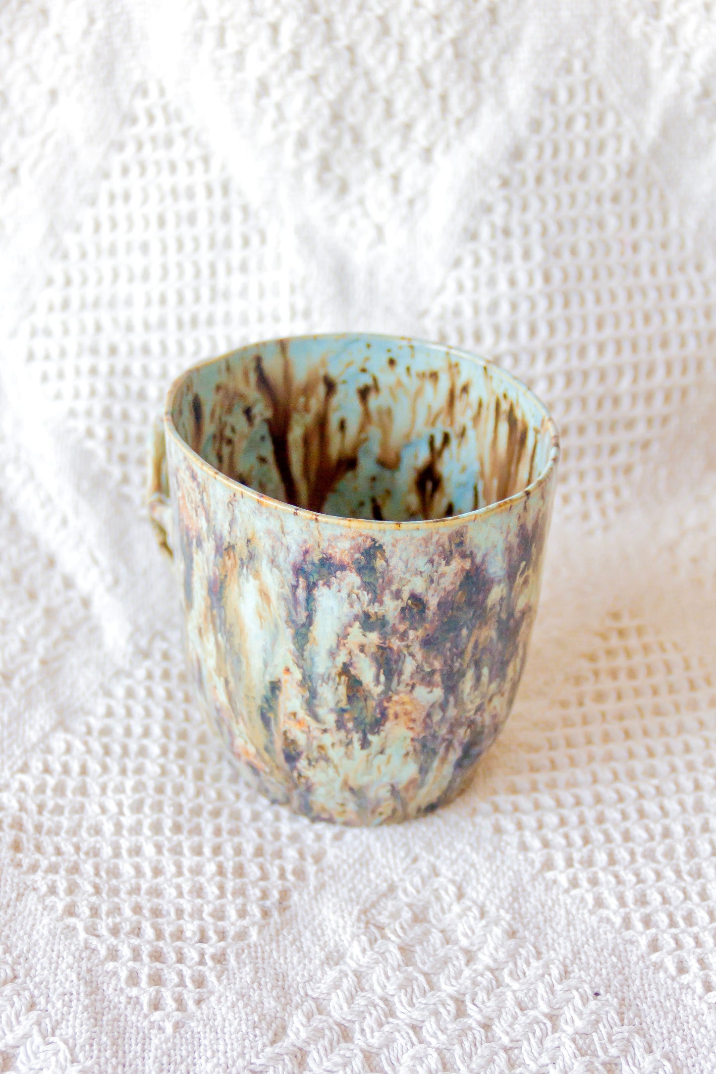 Kubek ceramiczny „Tripto” niebiesko-brązowy