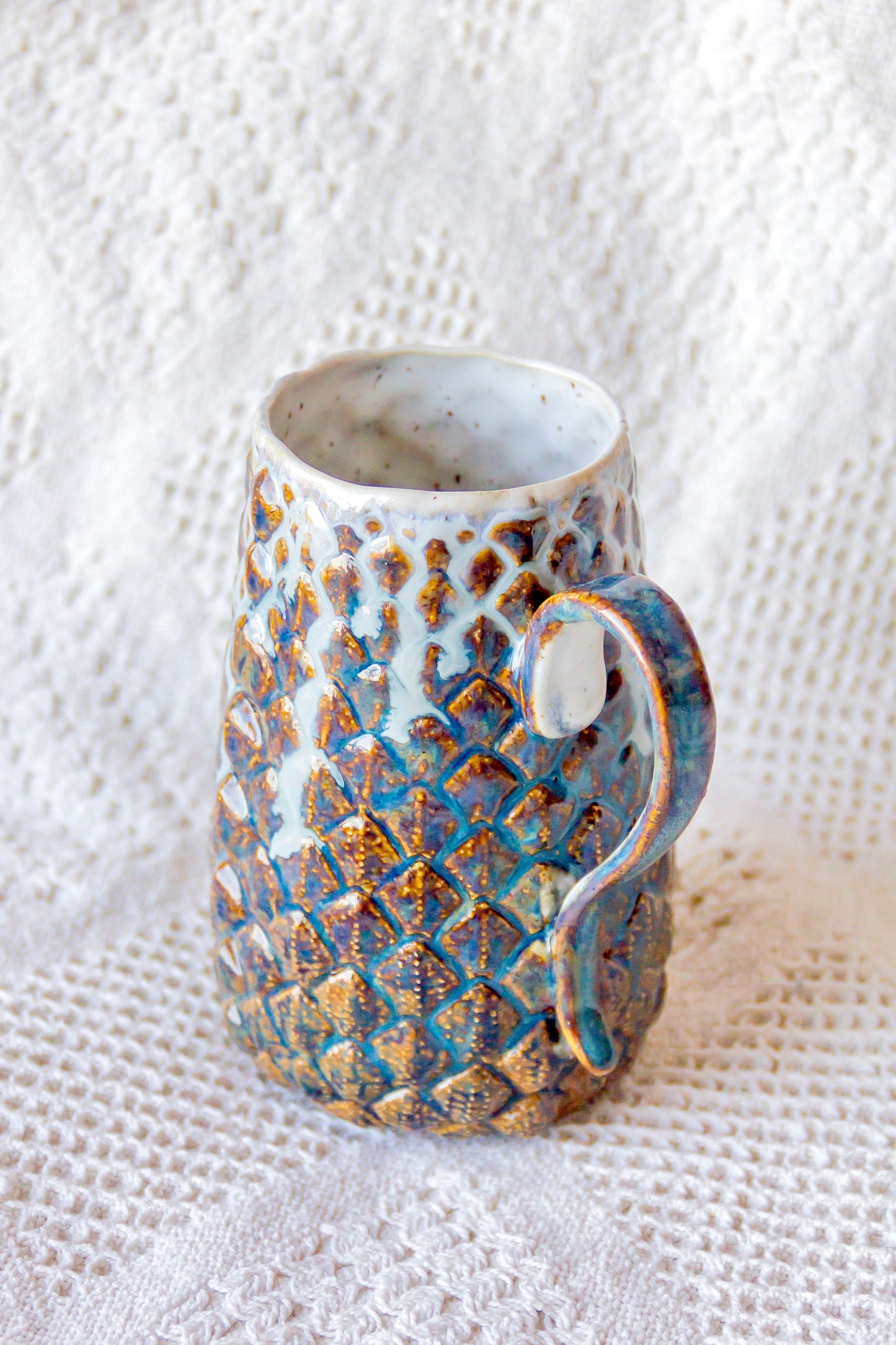 Kubek ceramiczny „Shell” brązowo-zielony