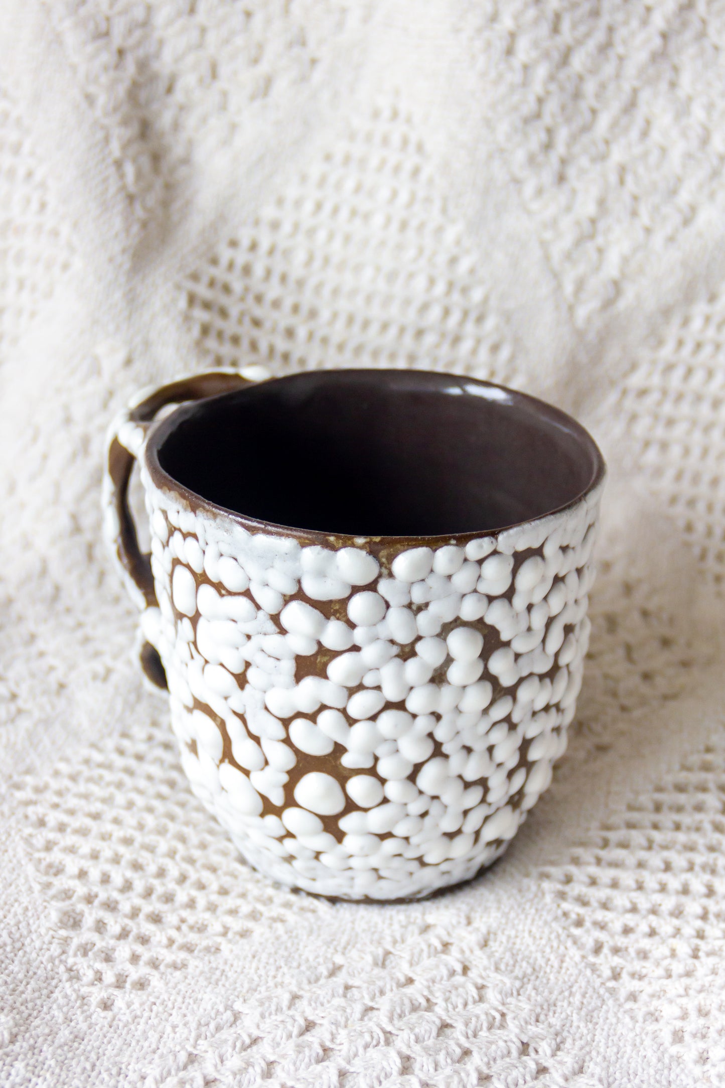 Kubek ceramiczny „Tripto” czarno-biały