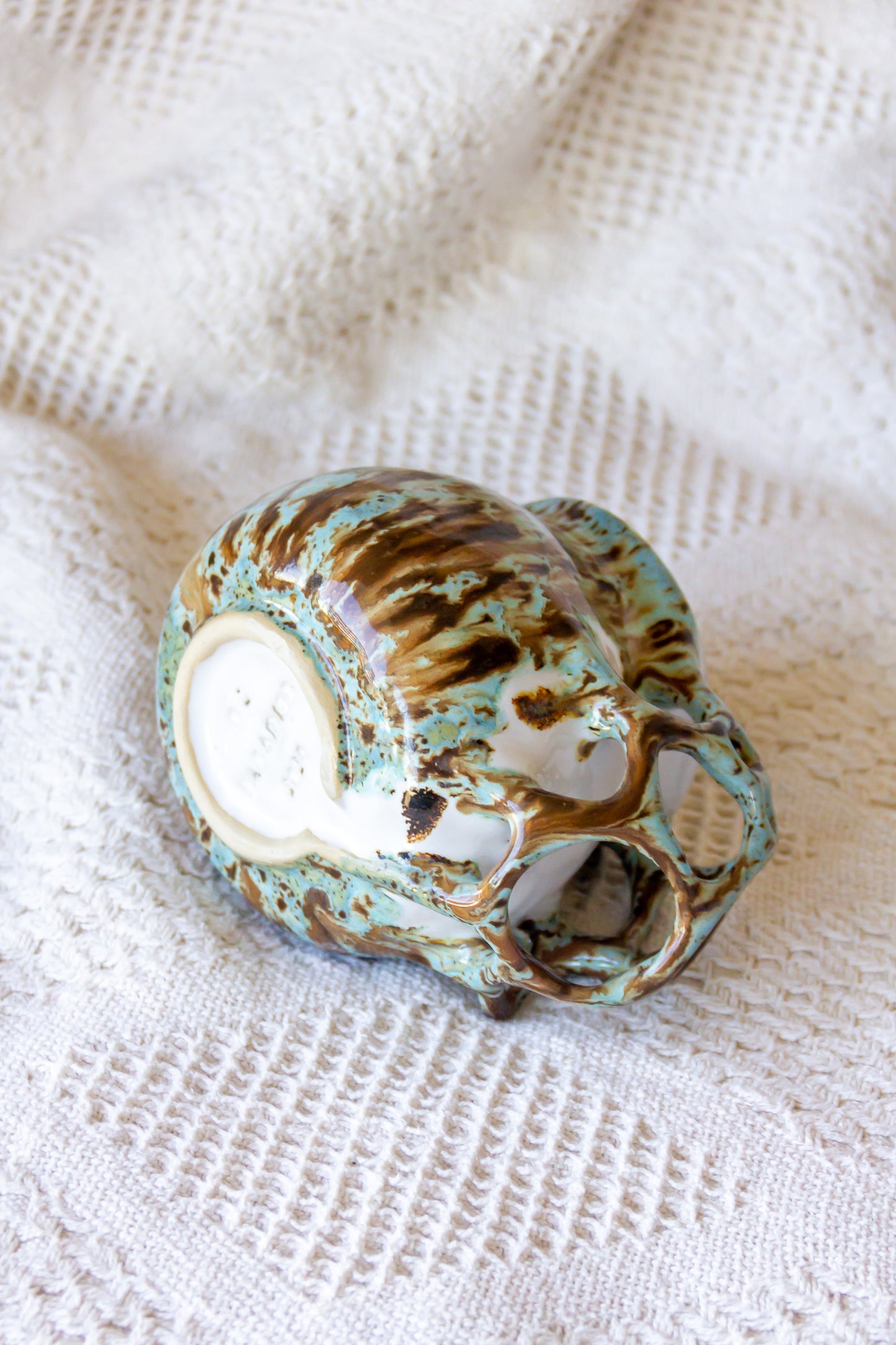 Kubek ceramiczny “Tripto” turkusowo-brązowy