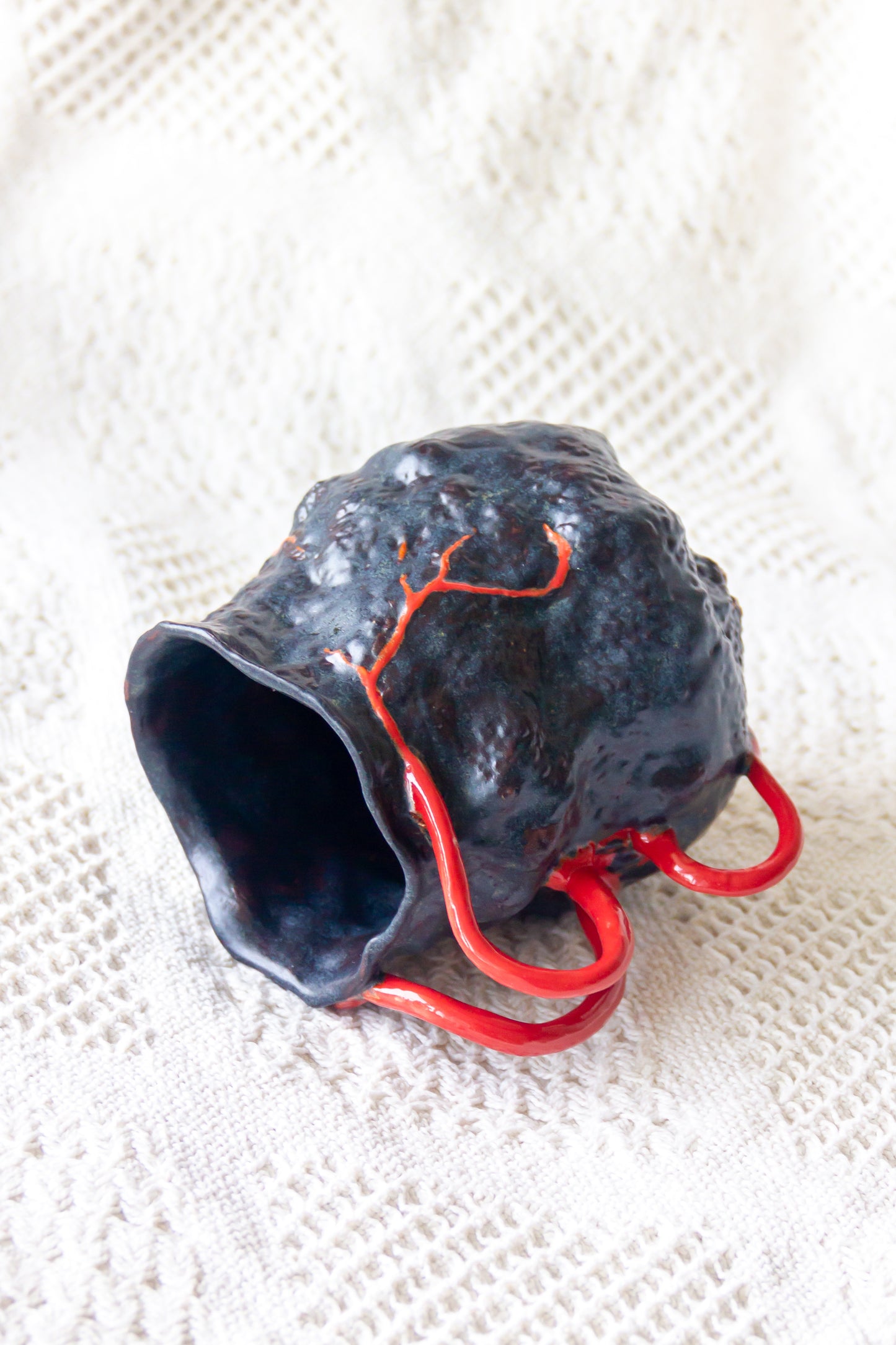 Kubek ceramiczny “Couroupita” czerwono-czarny