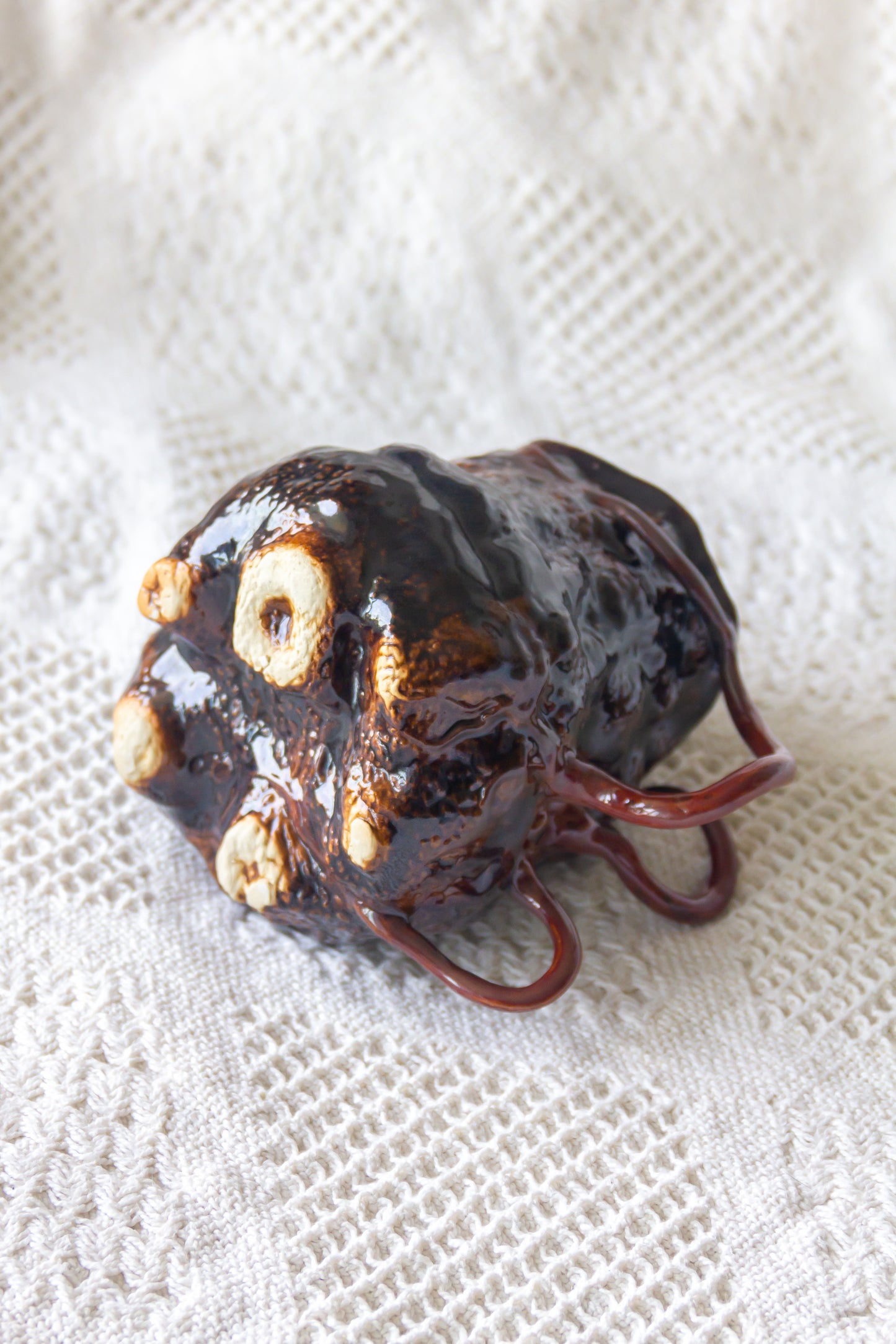 Kubek ceramiczny “Couroupita” brązowo-czarny