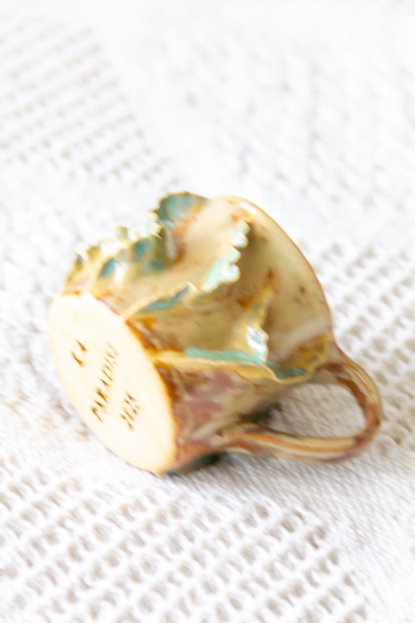 Filiżanka „Laminari” do espresso ceramiczna zielono-beżowa
