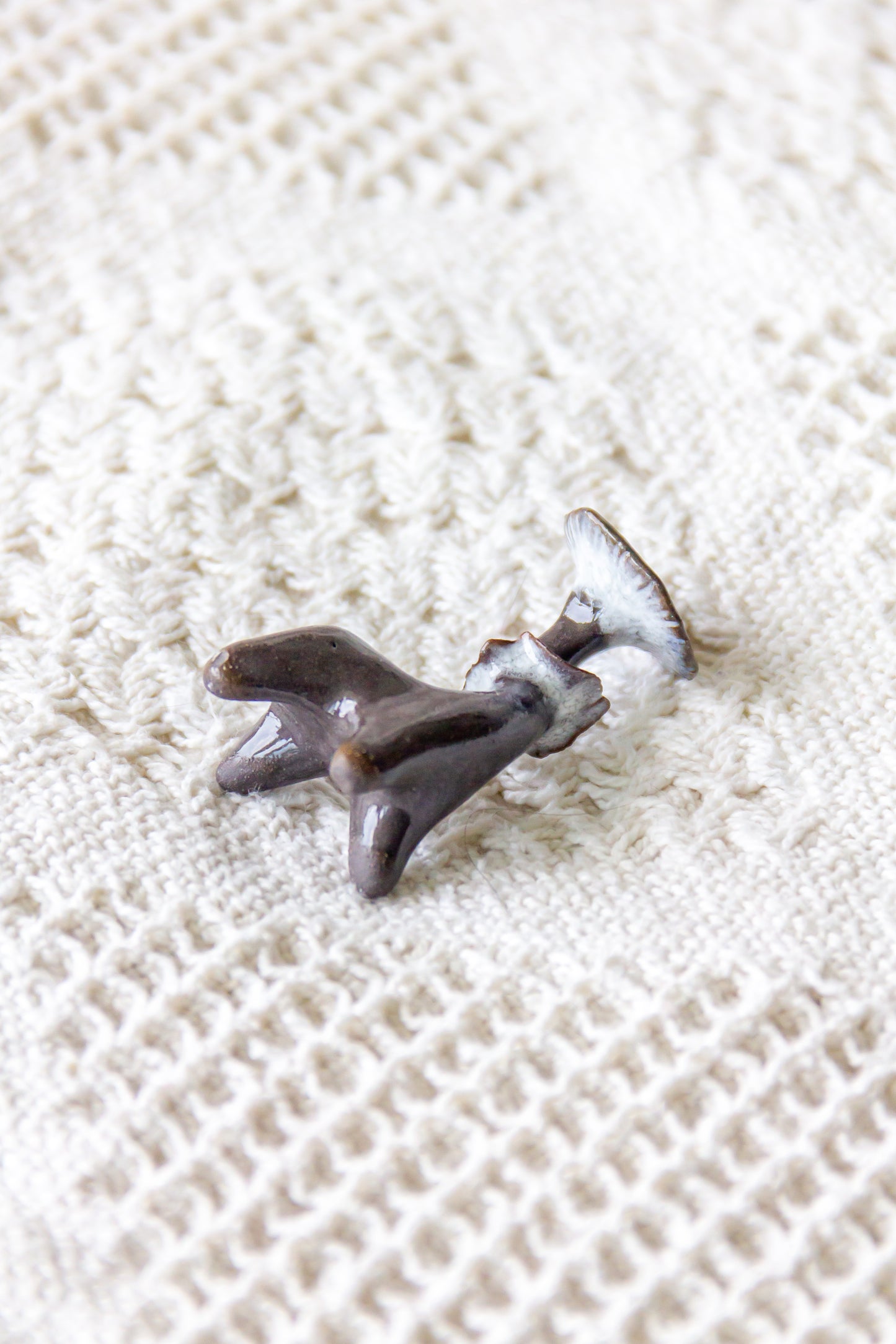 Grzybek ceramiczny czarno-niebieski