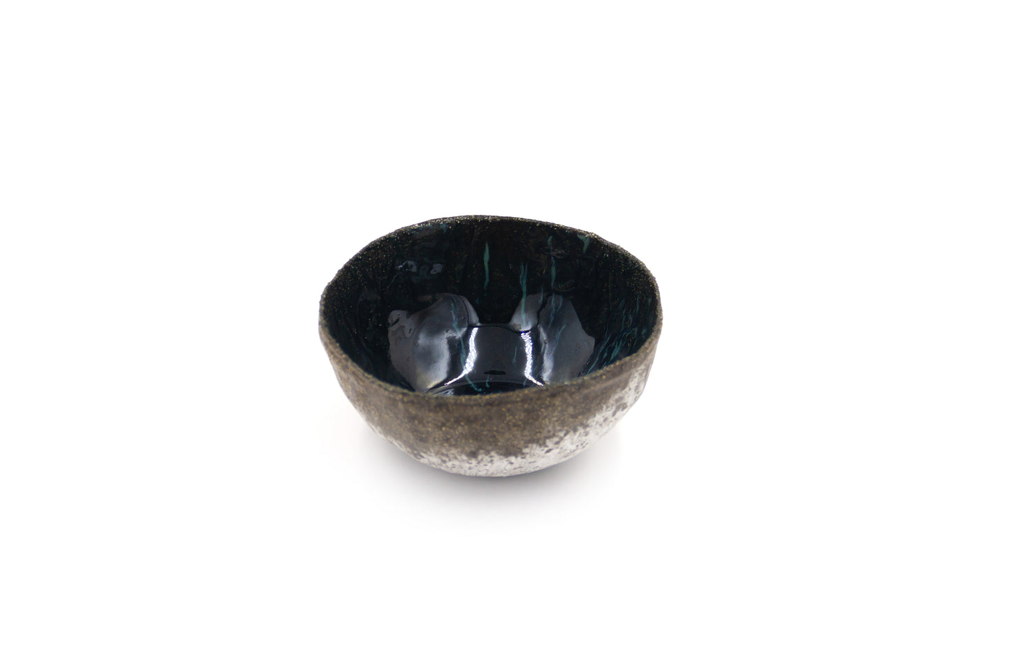 Miska ceramiczna w kolorze czarno-zielonym