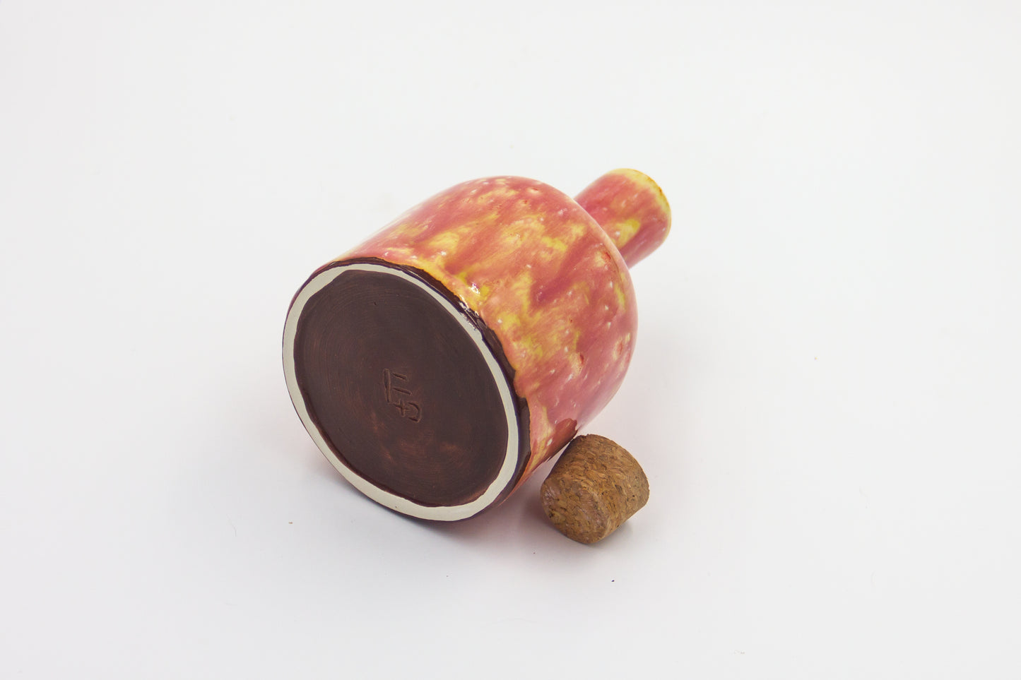 Flacon en céramique jaune framboise