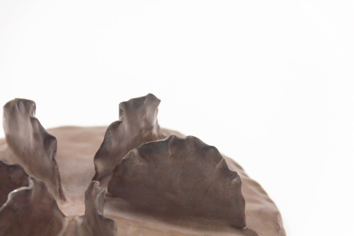 Talerz ceramiczny w brazowo-beżowym kolorze