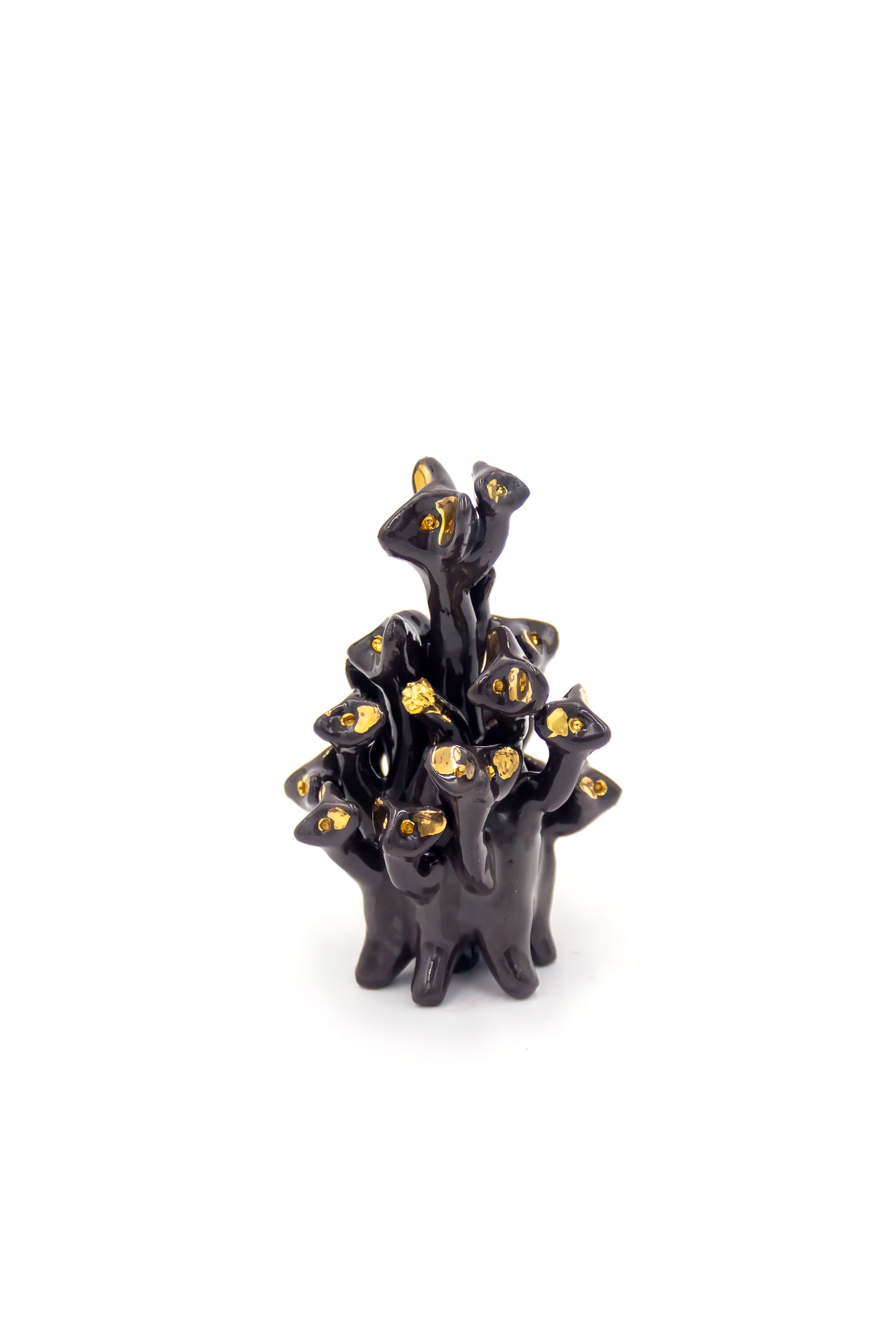 Werling pierworodny porcelanowy w kolorze czarnym ze złoceniem