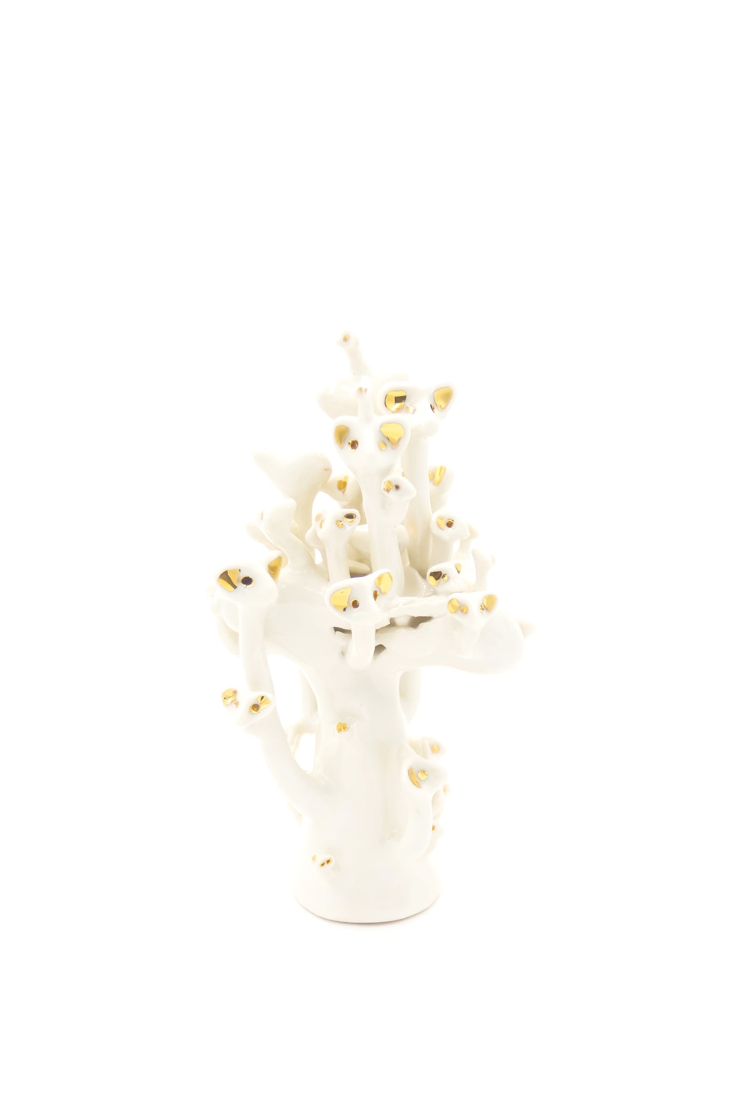 Werling pierworodny porcelanowy w kolorze białym ze złoceniem