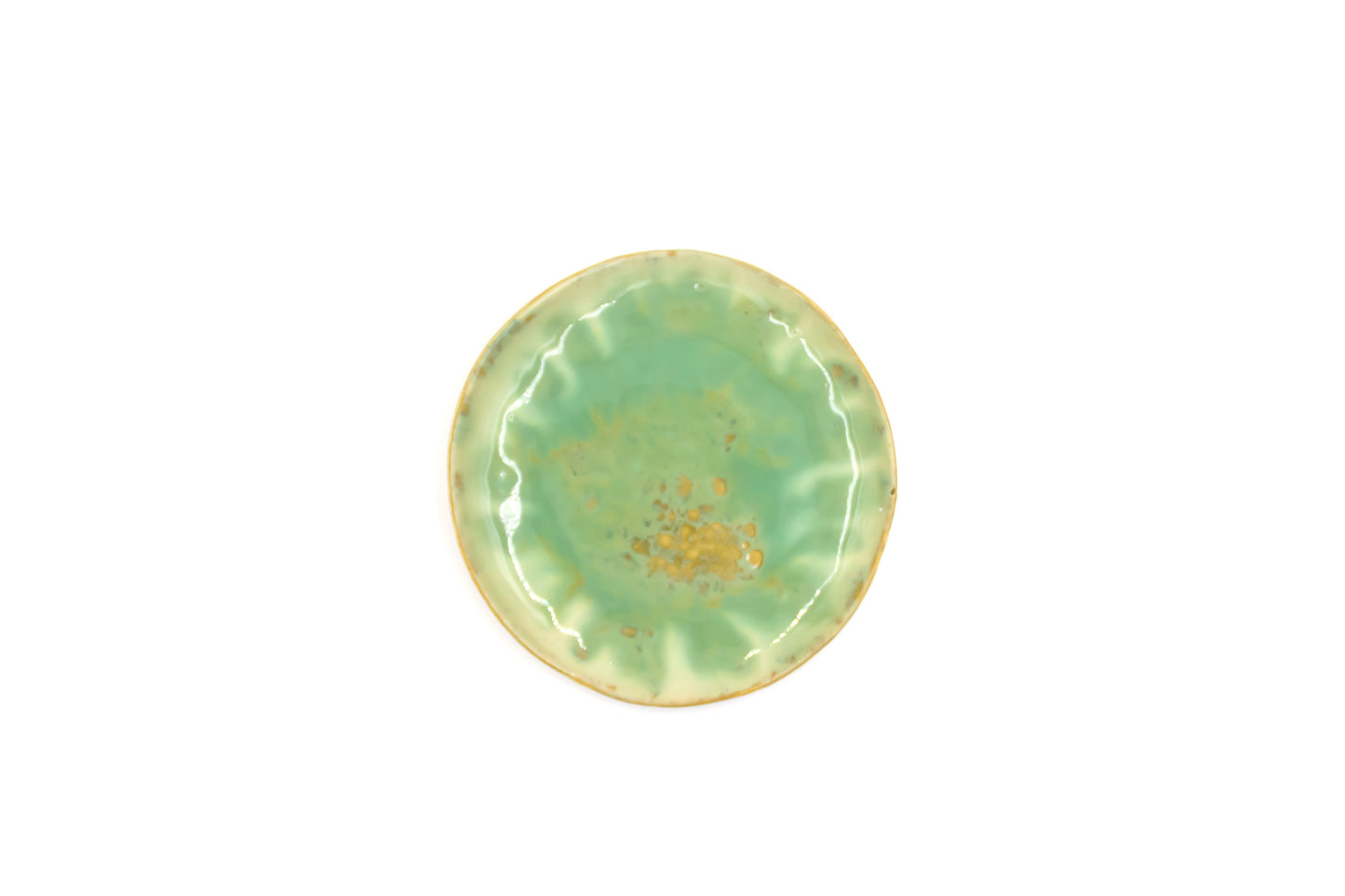Talerz ceramiczny w kolorze beżowo-zielonym