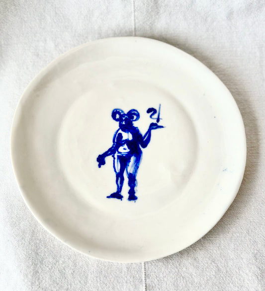 Assiette en porcelaine avec un dessin