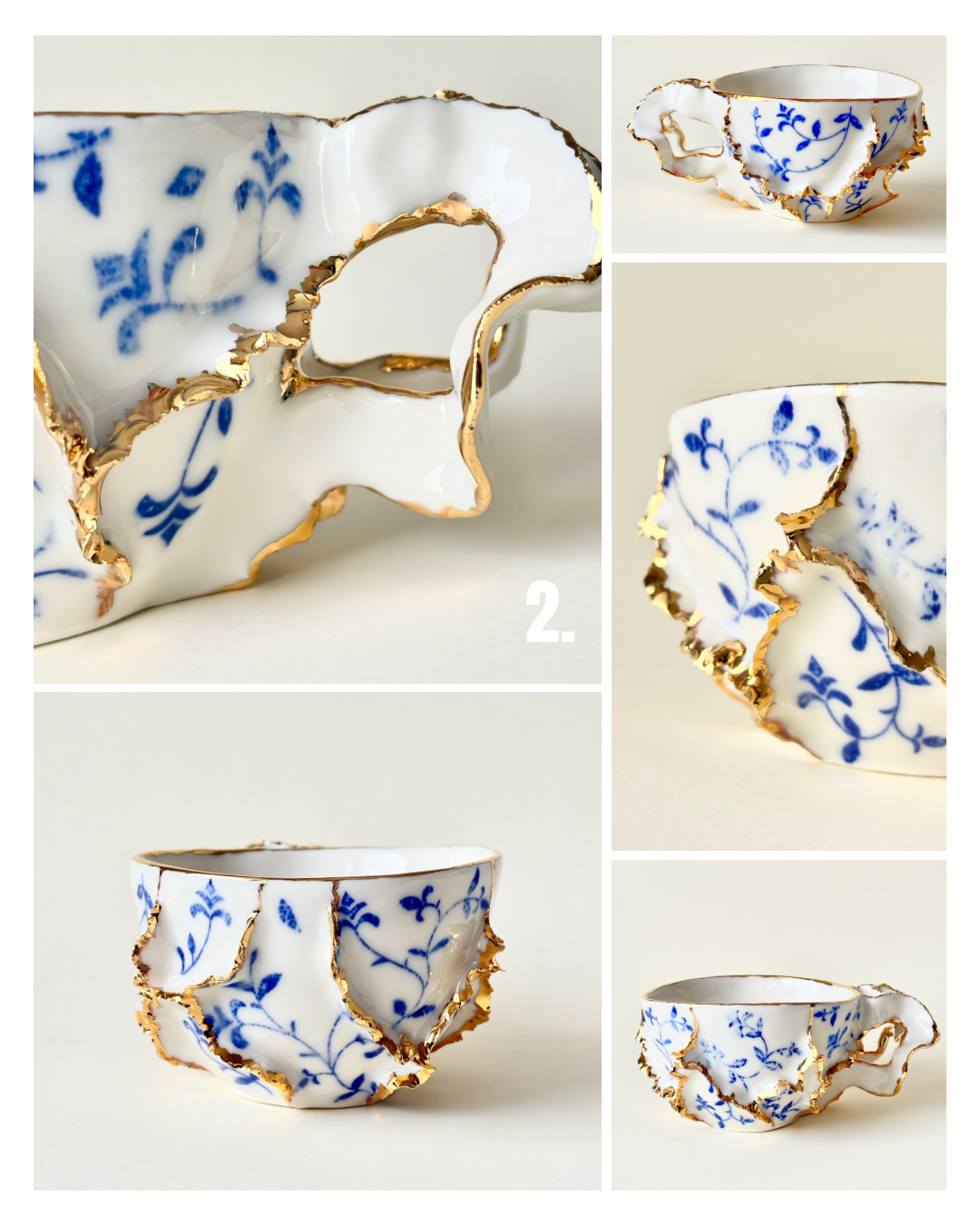 Filiżanka „Laminari” porcelanowa ze złoceniem