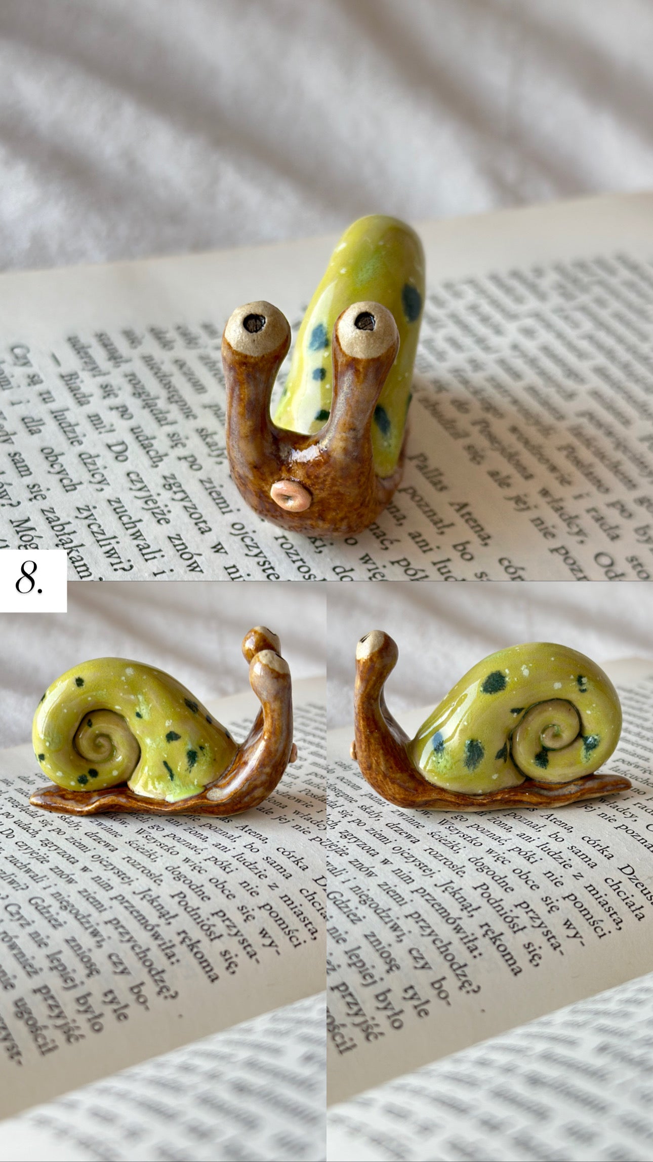 Figurine d'escargot en céramique