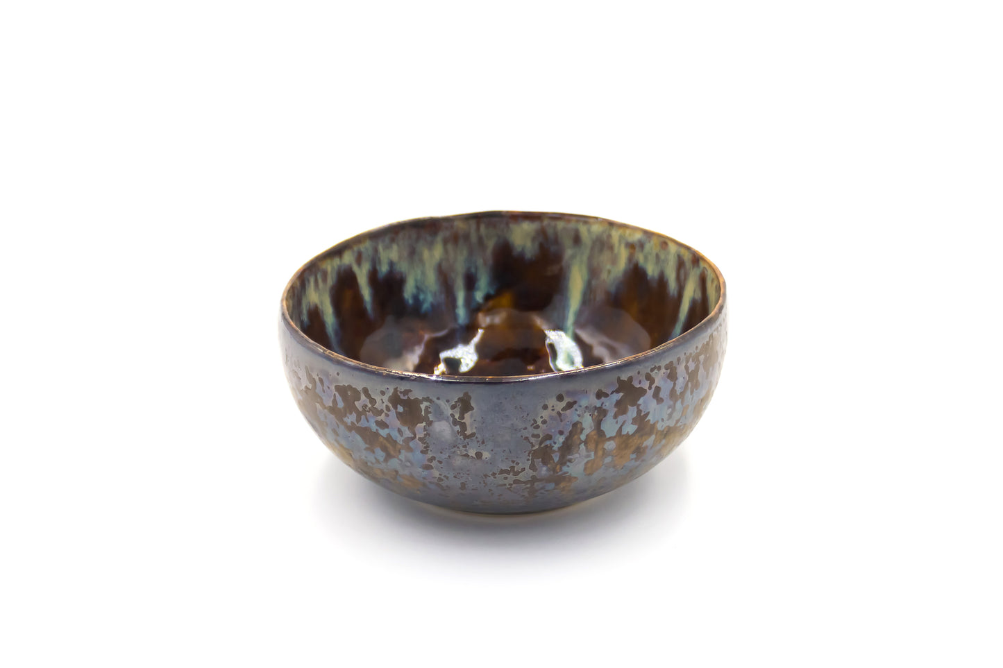 Miska ceramiczna w kolorze brązowo-metalowym
