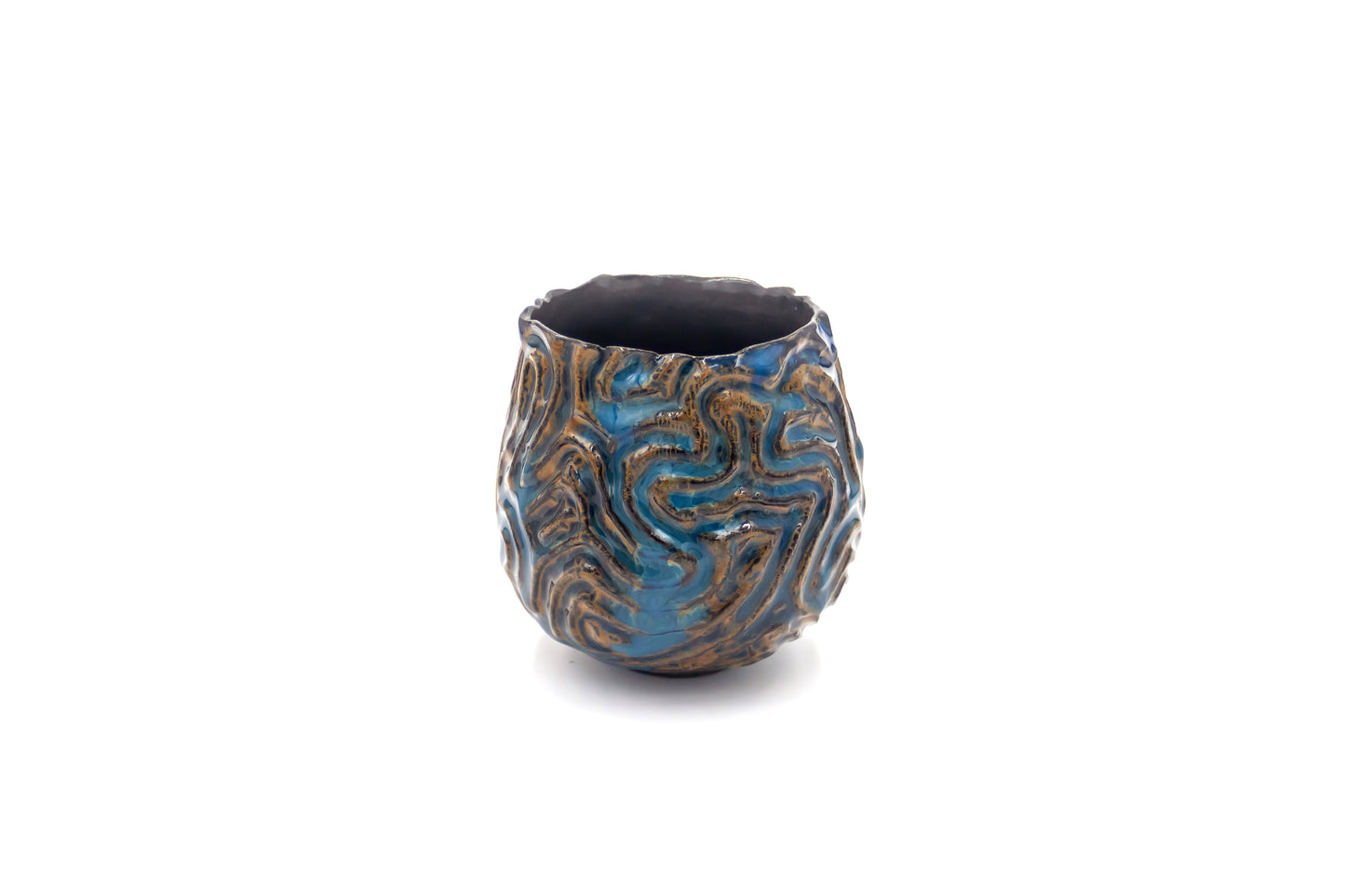 Czarka ceramiczna w kolorze brązowo-granatowym