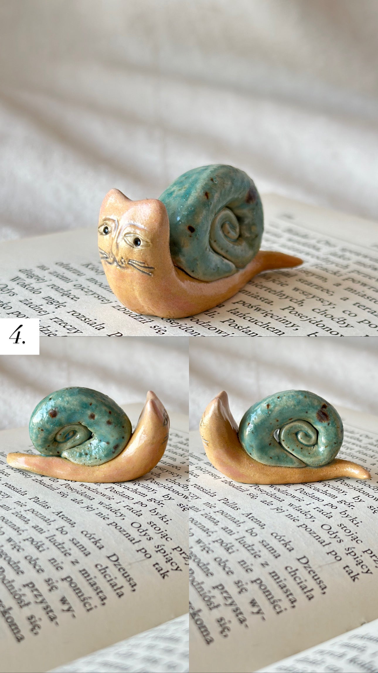 Figurine d'escargot en céramique