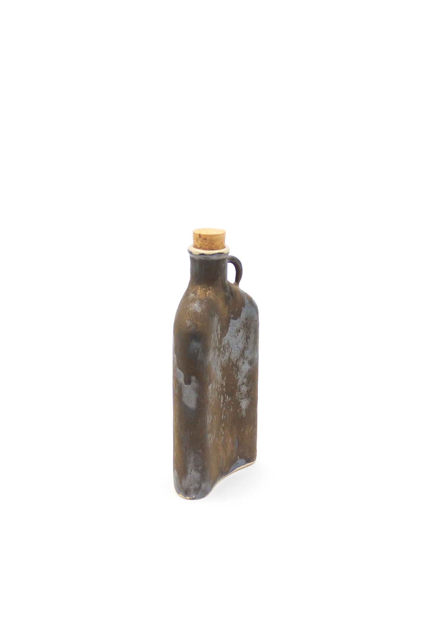 Butelka ceramiczna w kolorze złoto-srebrnym