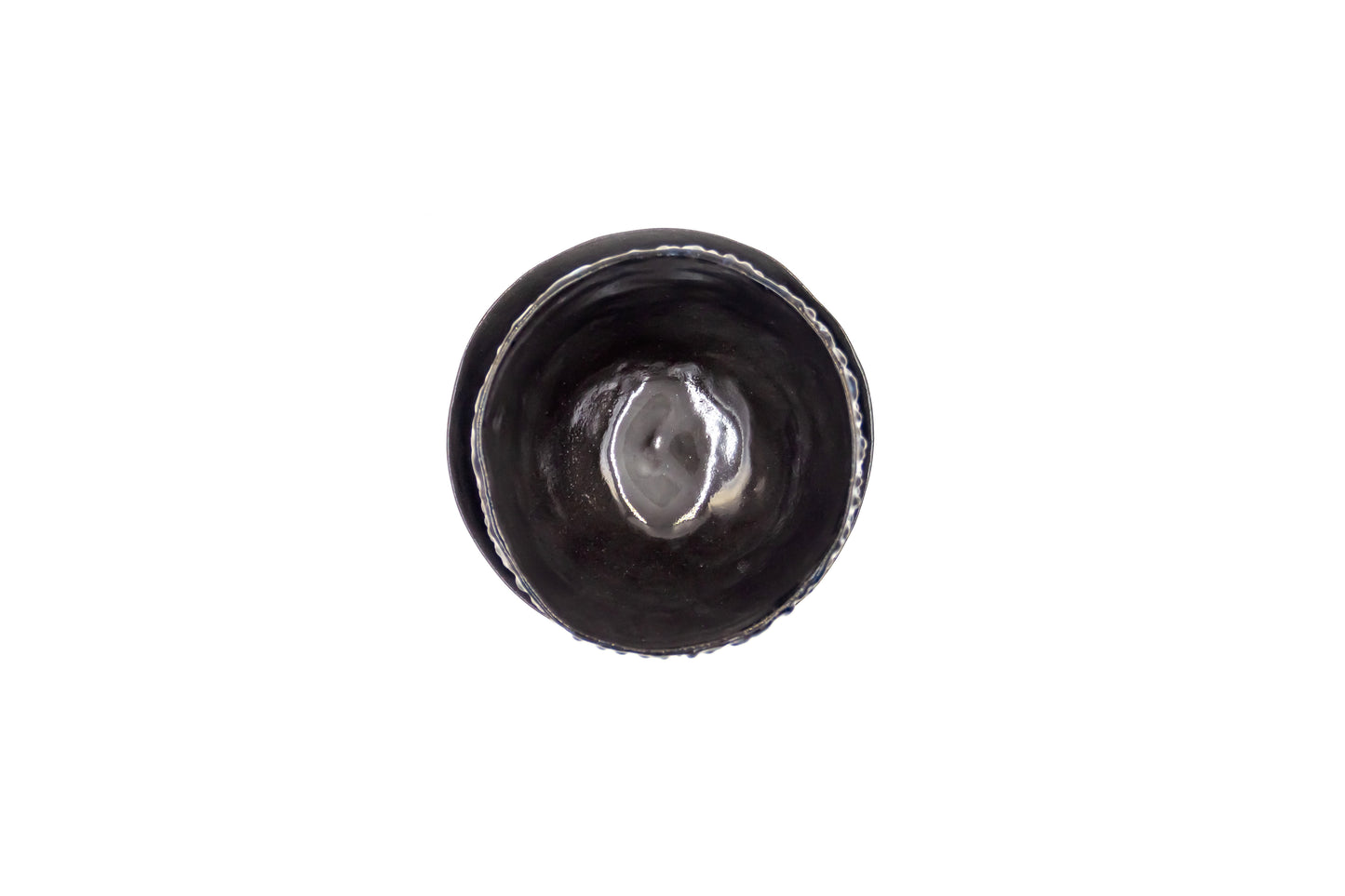 Miseczka ceramiczna w kolorze czarno-granatowym ze spodkiem