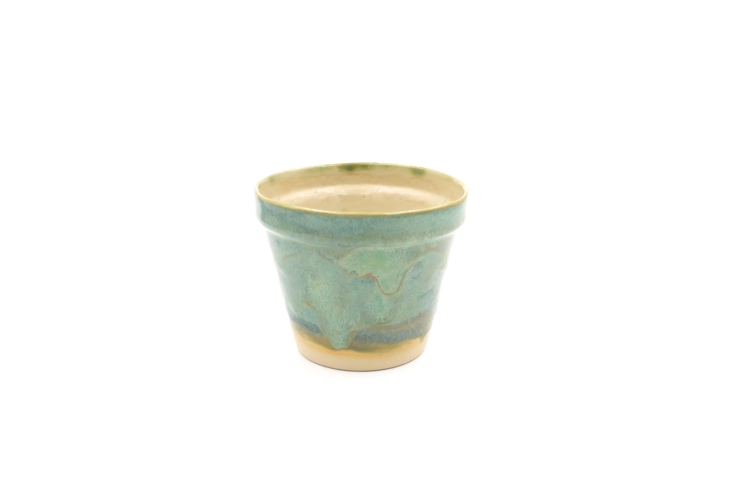 Mała osłonka ceramiczna w kolorze turkusowo-zielonym