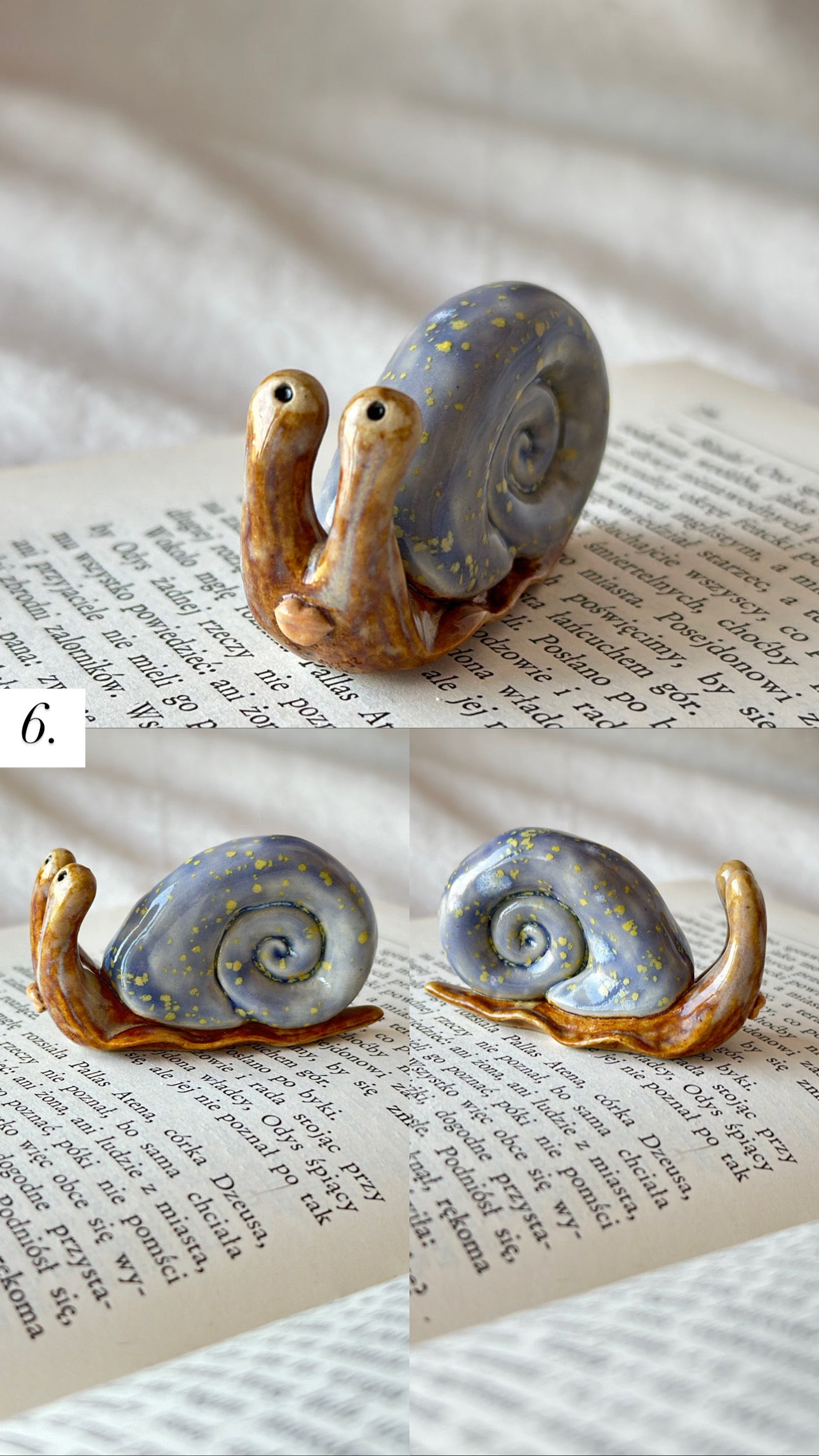 Figurine d'escargot en céramique