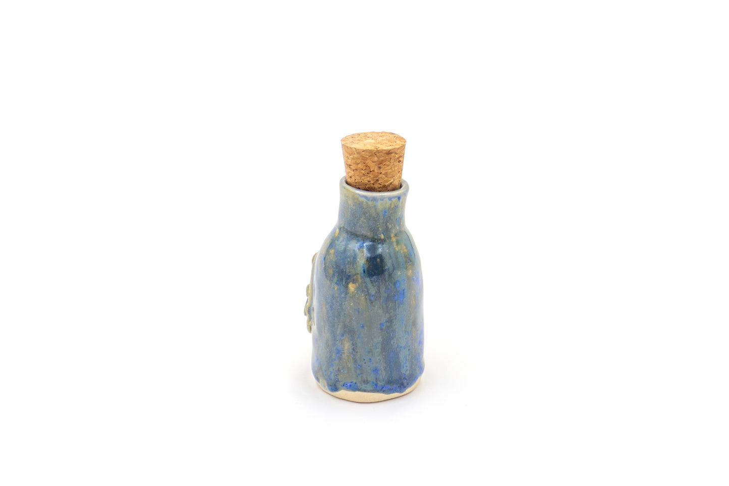 Buteleczka ceramiczna w kolorze morskim z ośmiornicą