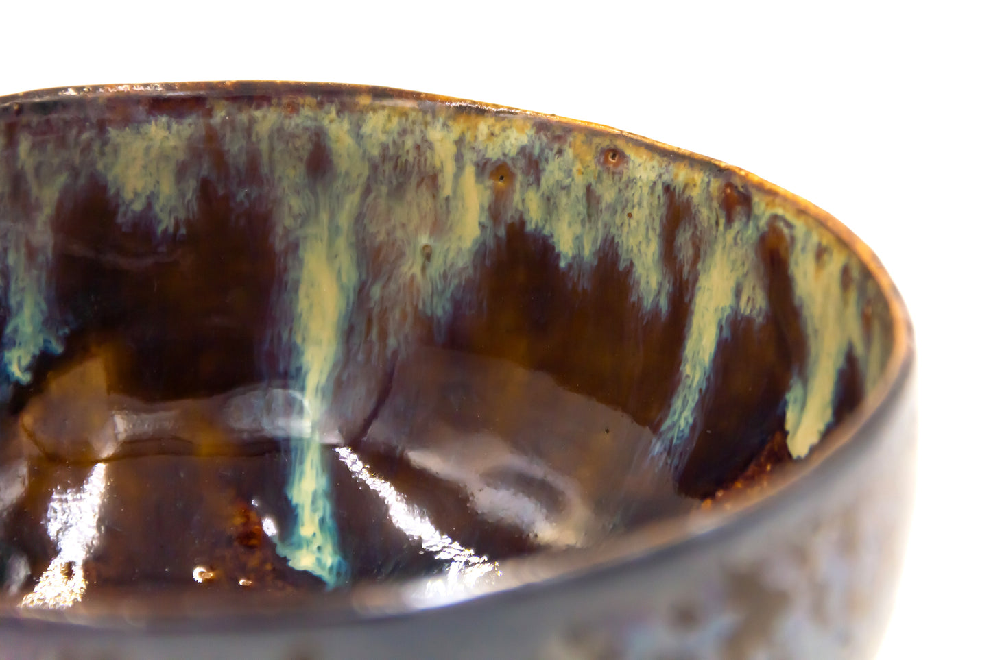 Miska ceramiczna w kolorze brązowo-metalowym