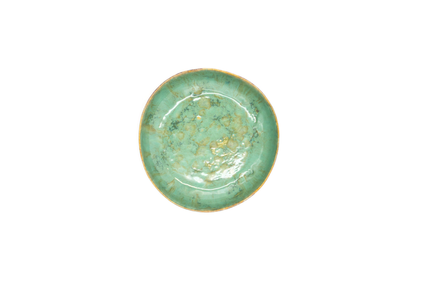Miska ceramiczna duża w kolorze beżowo-zielonym