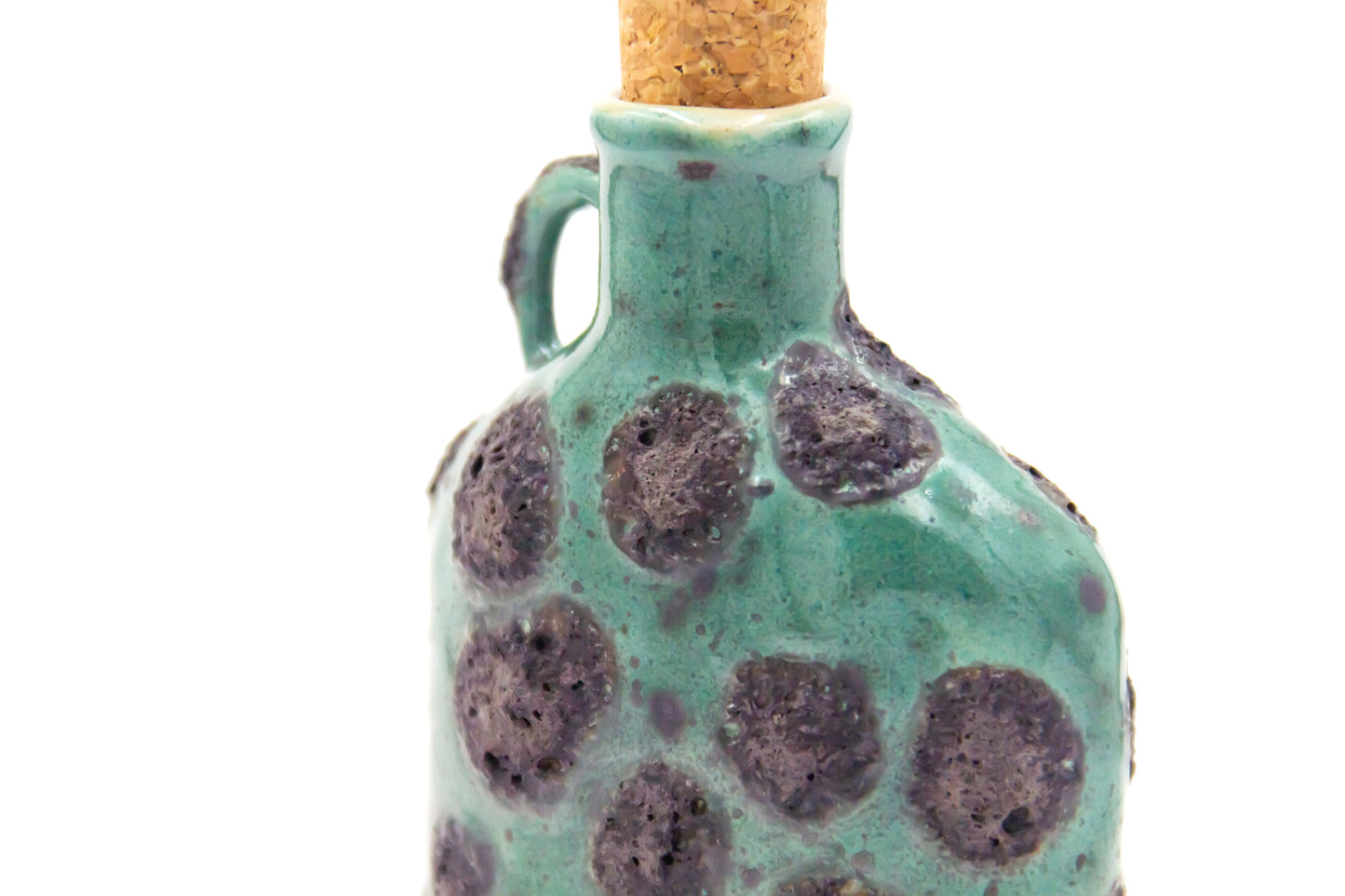 Butelka ceramiczna w kolorze czarno-zielonym