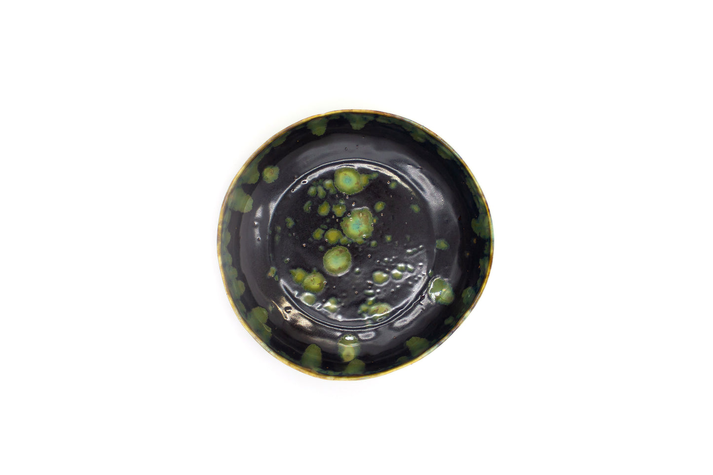 Miska ceramiczna duża w kolorze czarno-zielonym