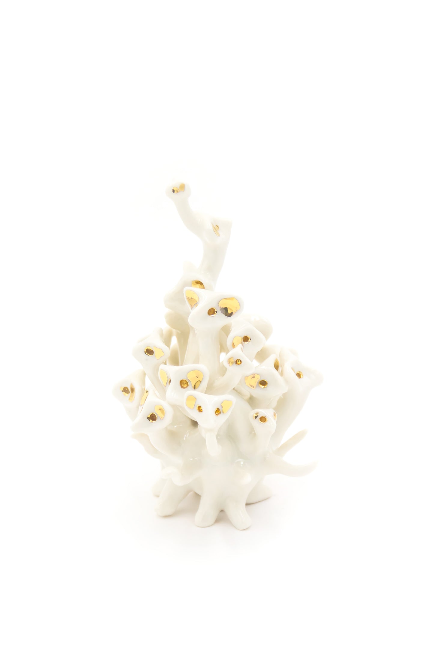 Werling pierworodny porcelanowy w kolorze białym ze złoceniem