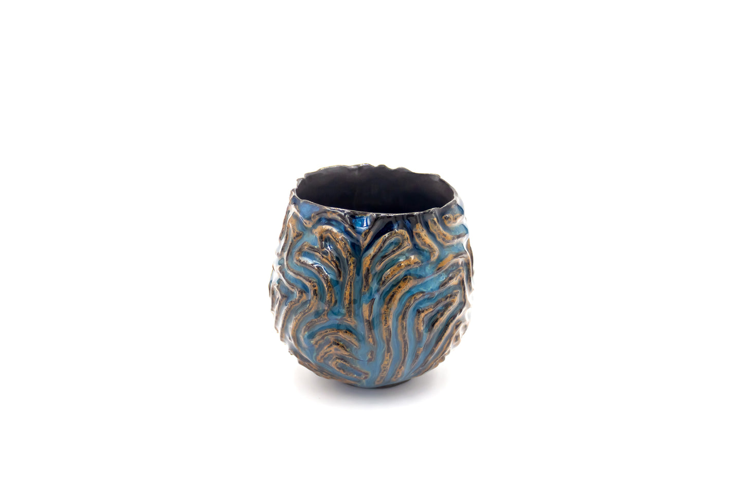 Czarka ceramiczna w kolorze brązowo-granatowym