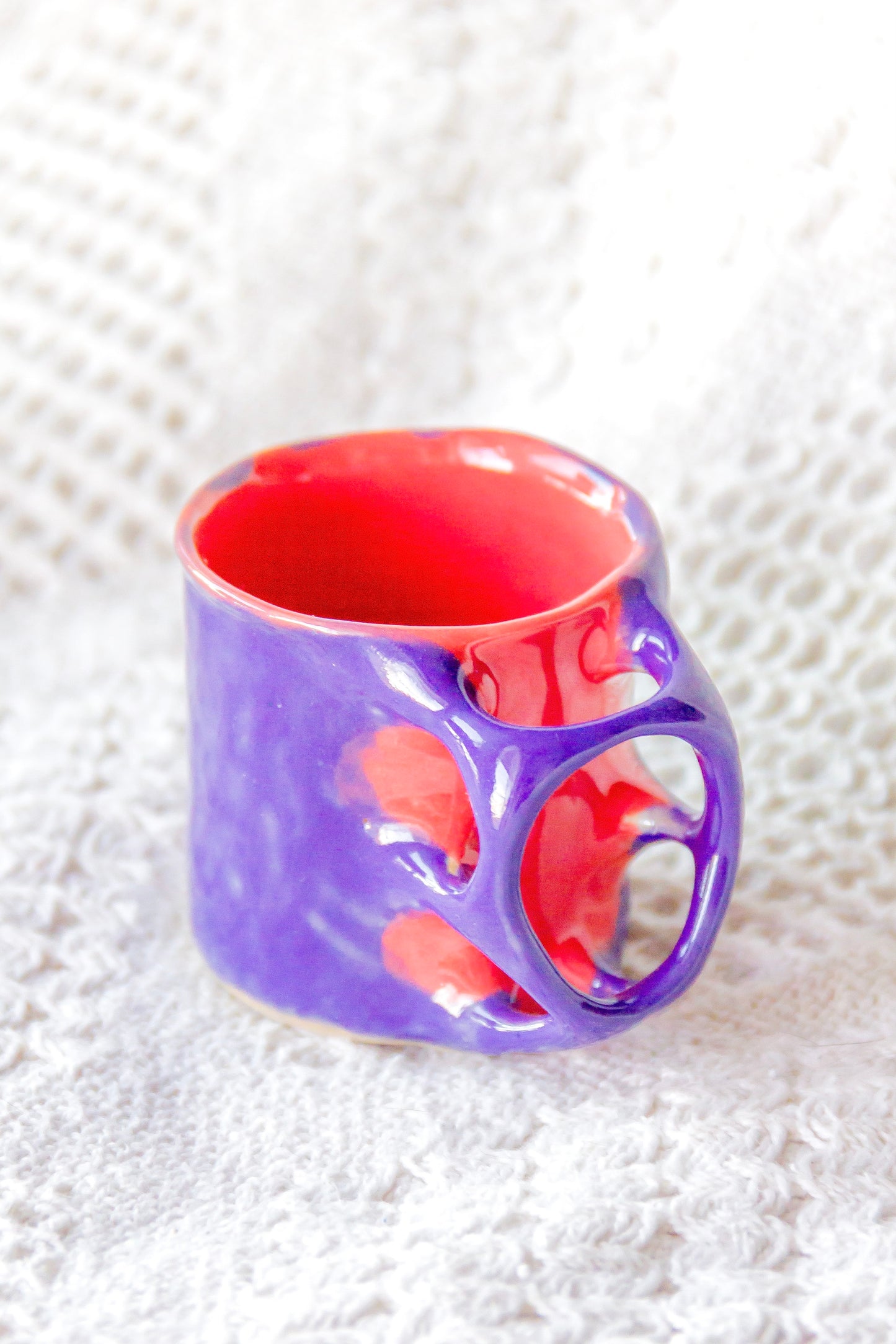 Filiżanka do espresso ceramiczna „Tripto” fioletowo-malinowa